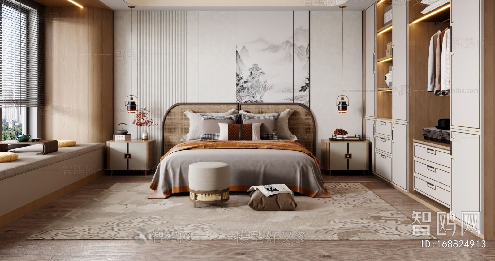 New Chinese Style Bedroom