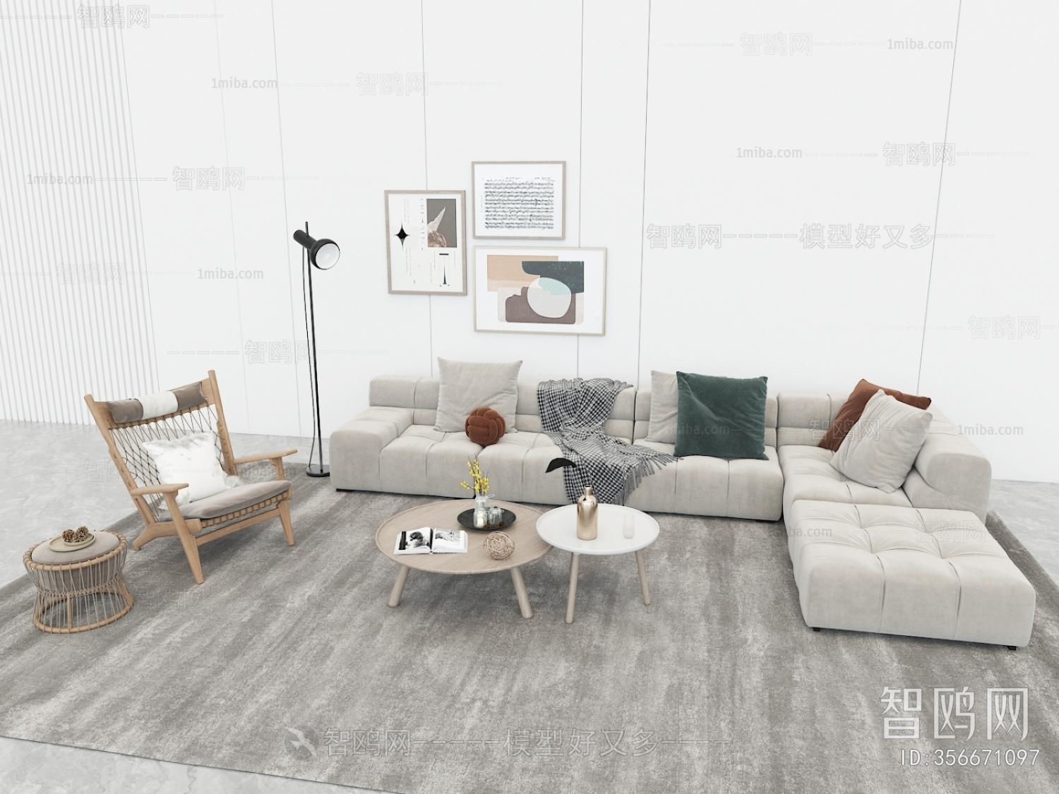 Modern Nordic Style Corner Sofa