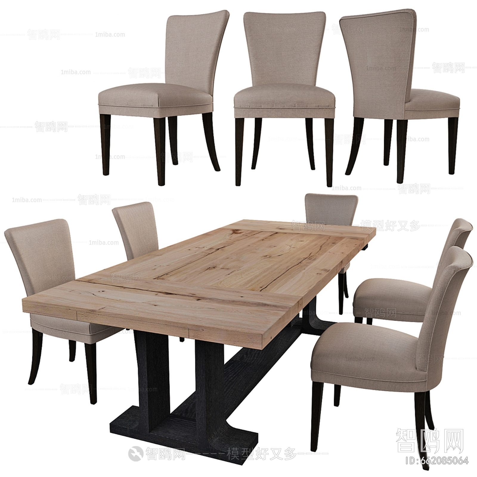 Wabi-sabi Style Dining Table And Chairs