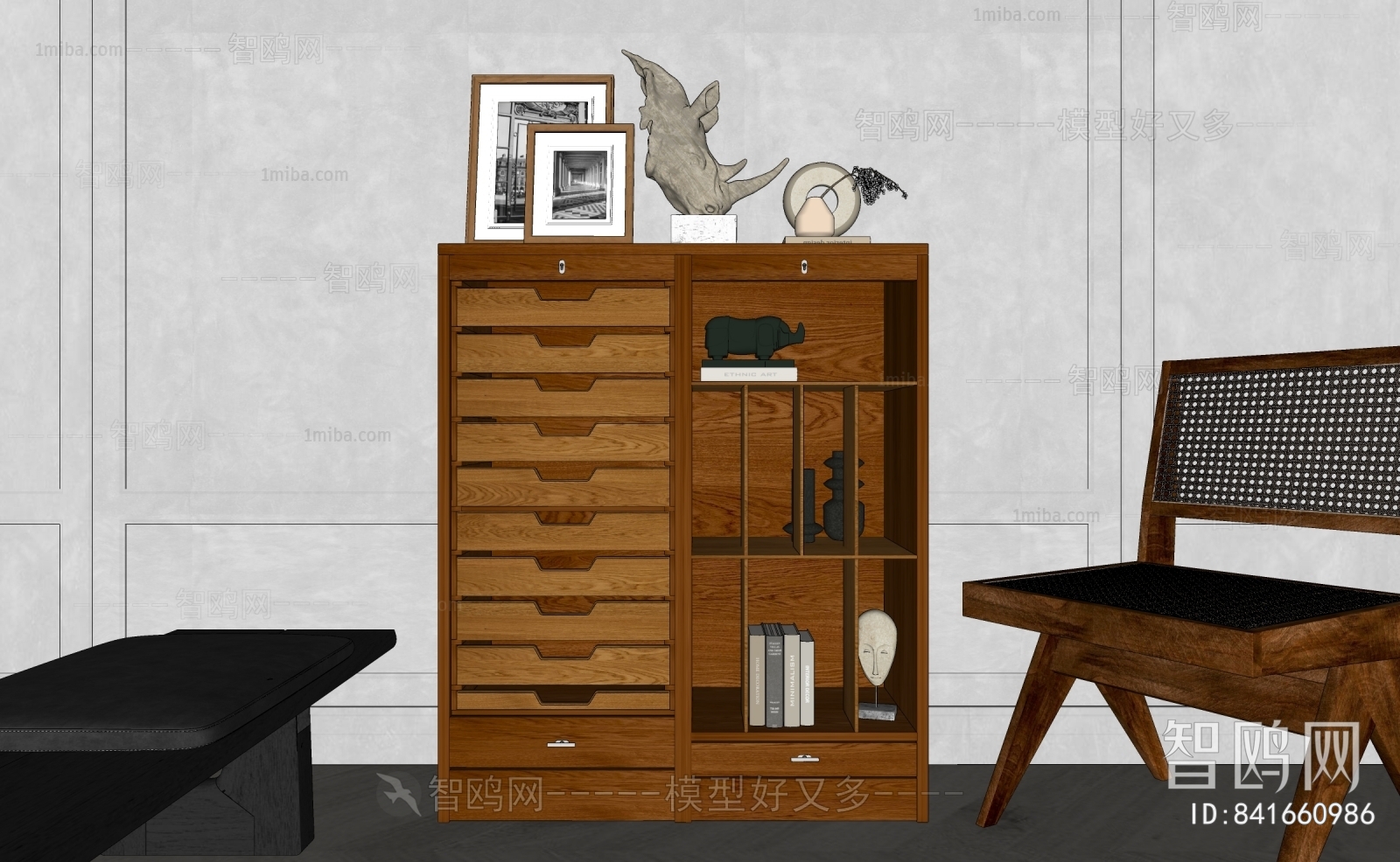 Wabi-sabi Style Side Cabinet