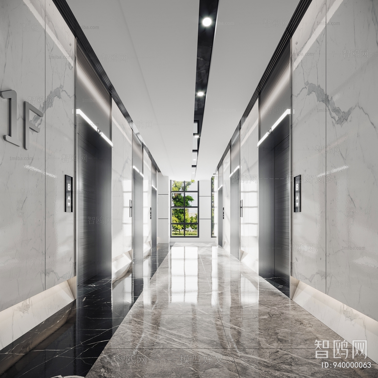 Modern Office Elevator Hall