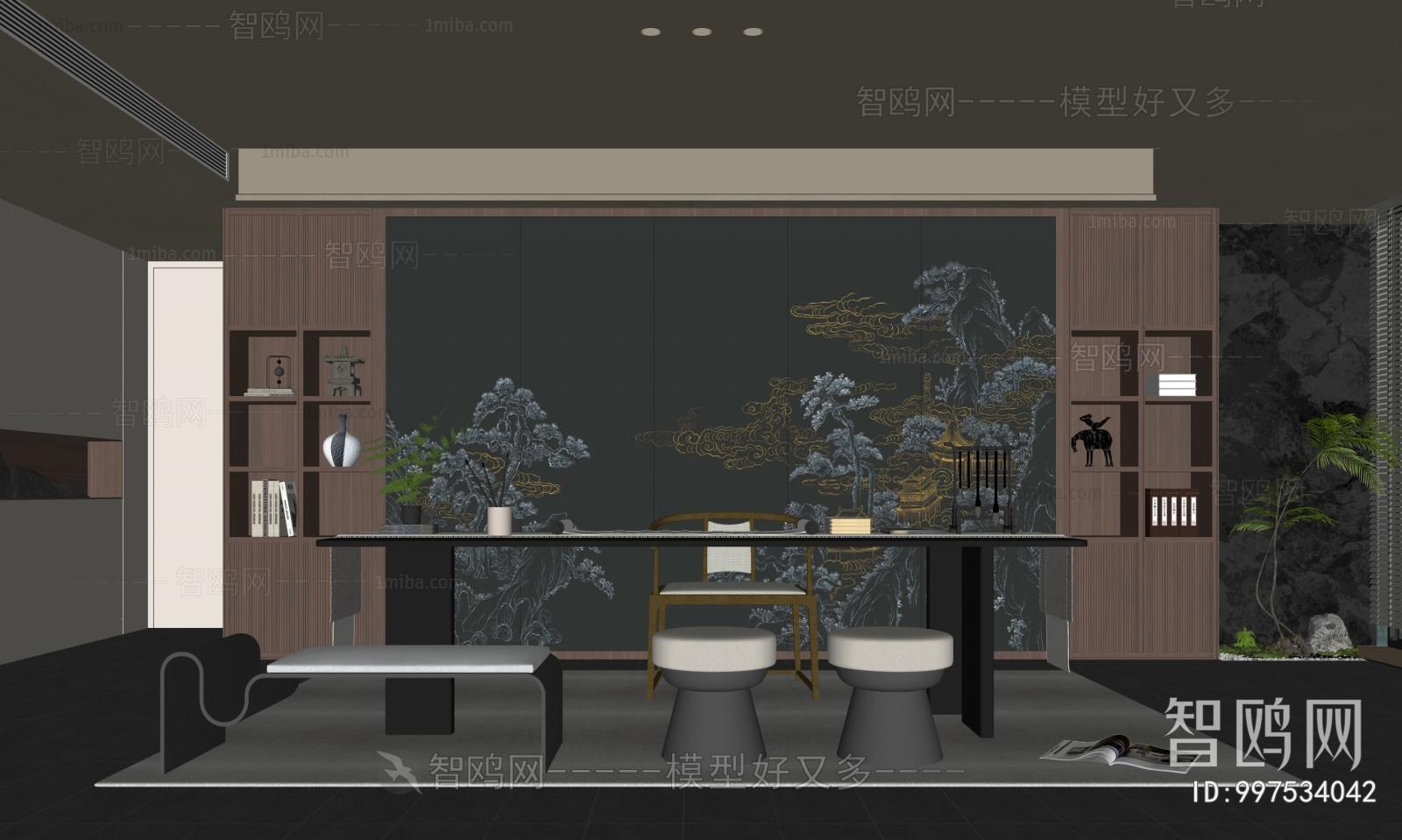 New Chinese Style Study Space