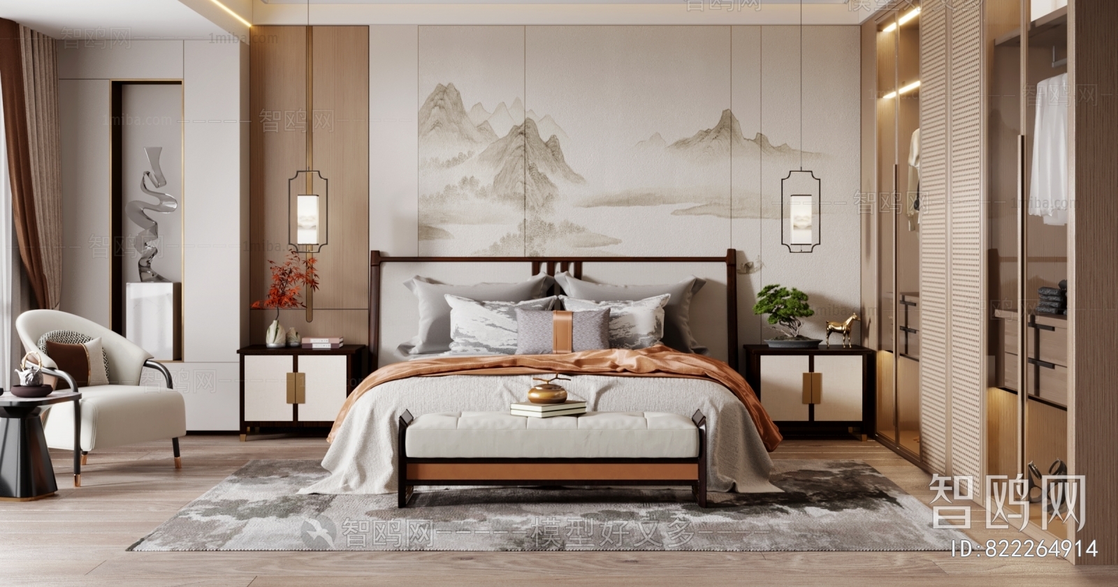 New Chinese Style Bedroom