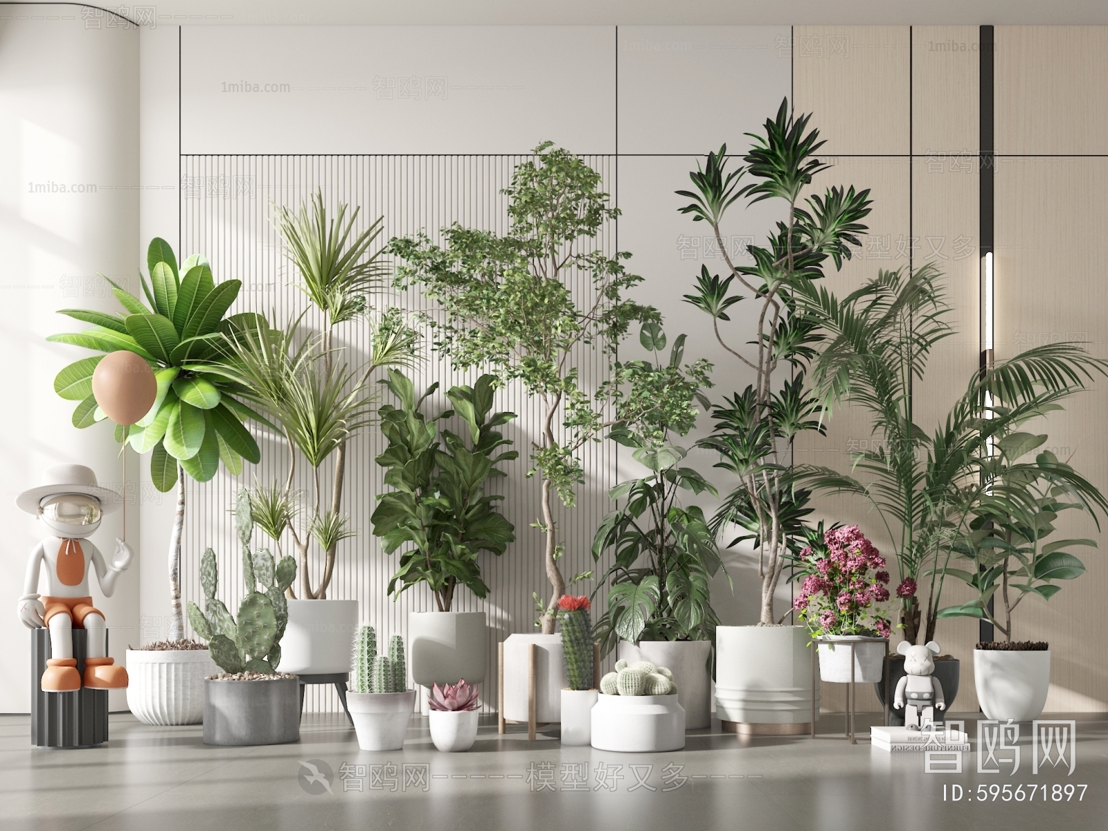 Modern Ground Green Plant Potted Plants