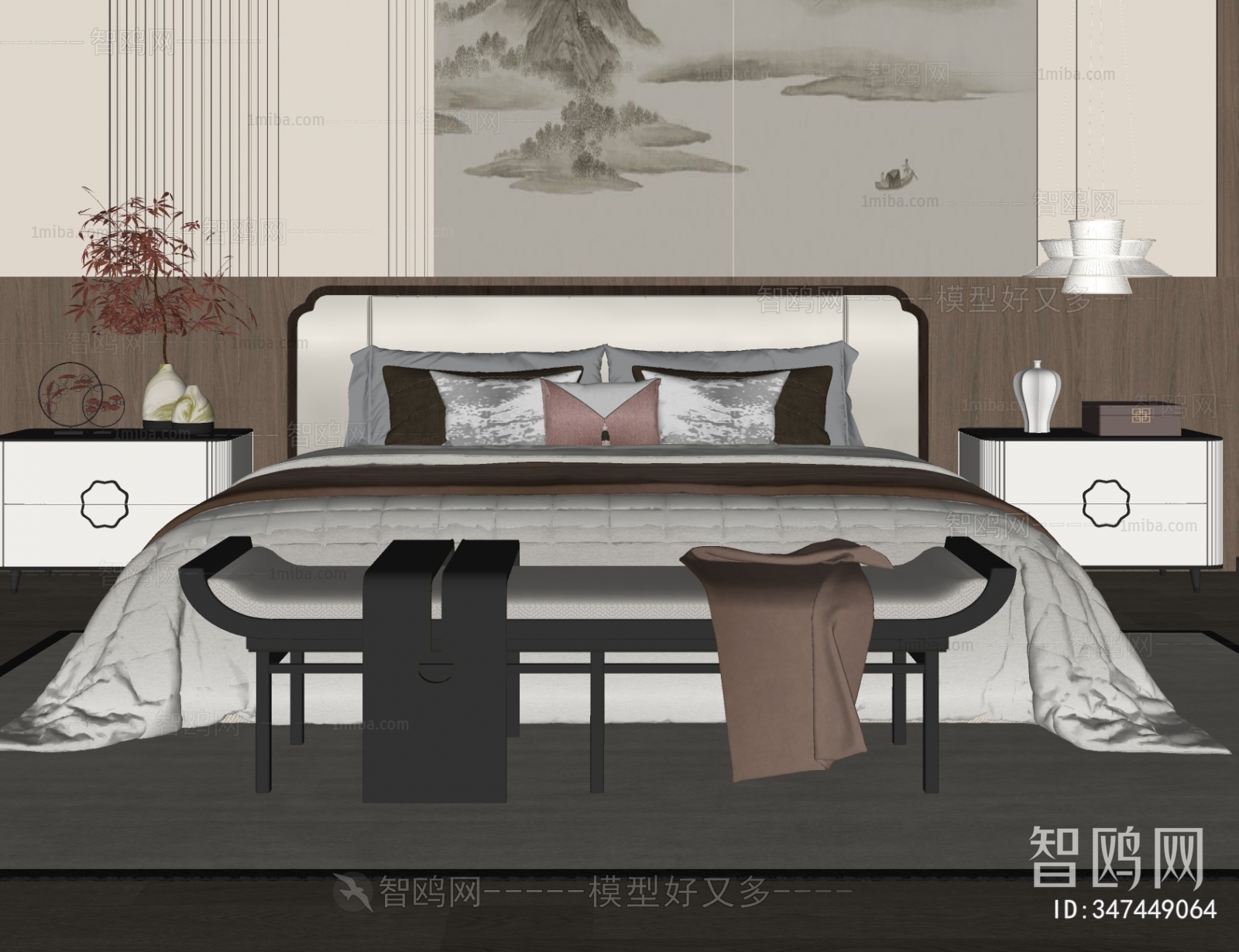 New Chinese Style Double Bed