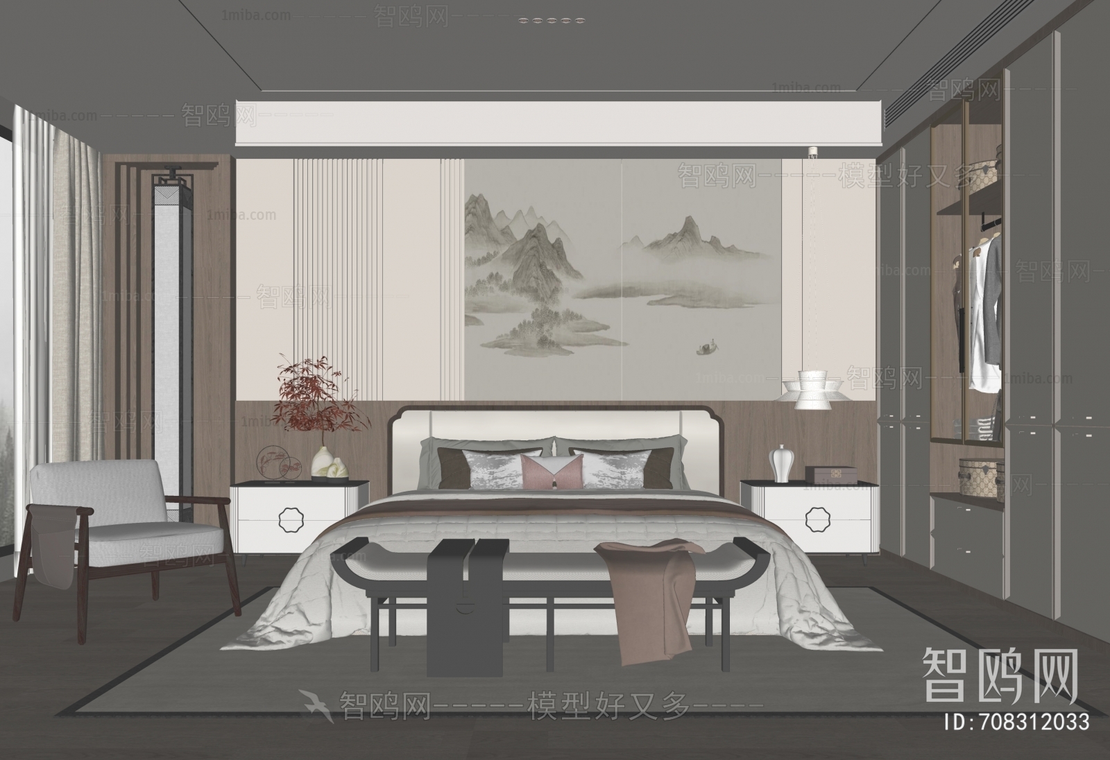 New Chinese Style Bedroom