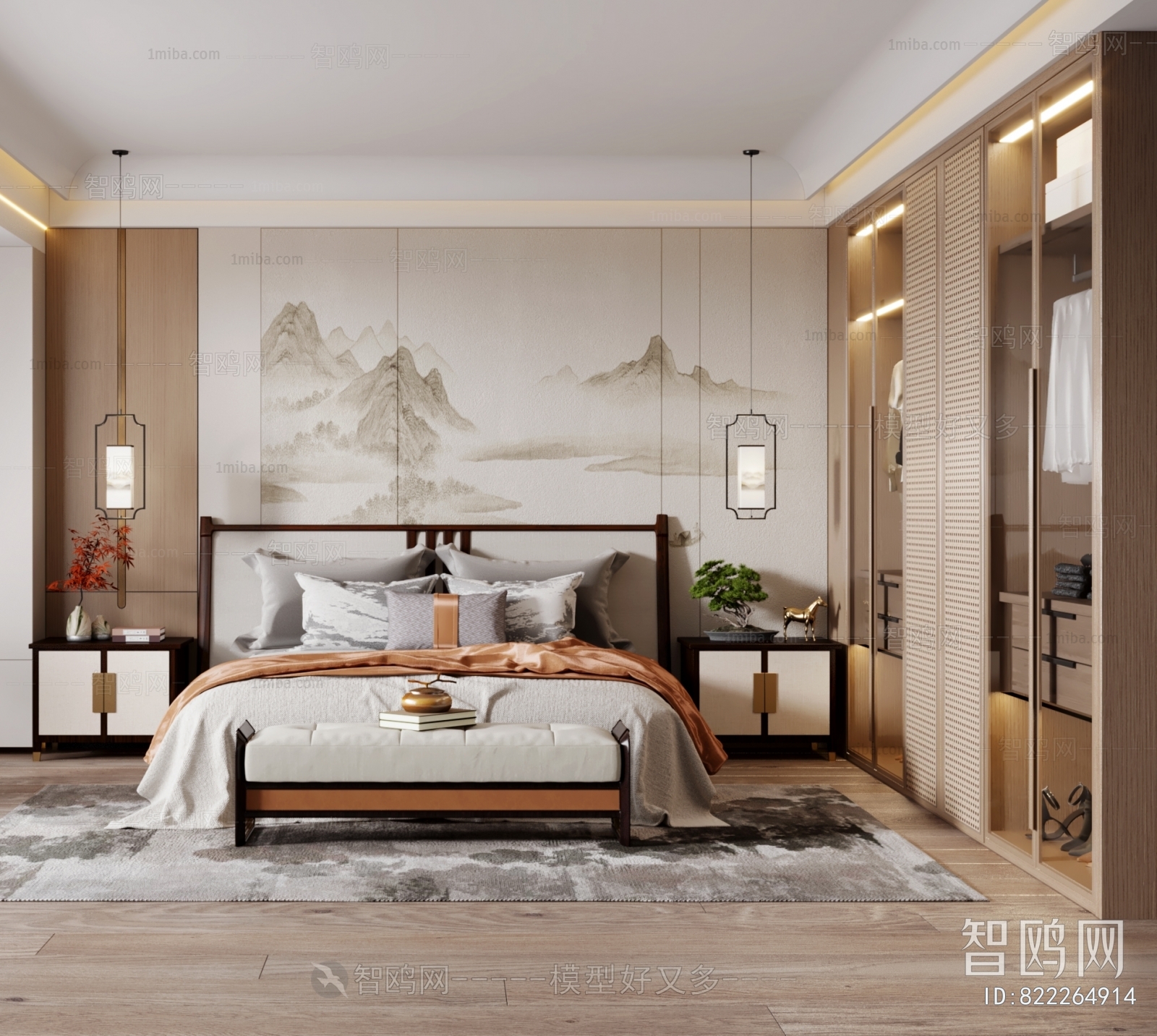 New Chinese Style Bedroom