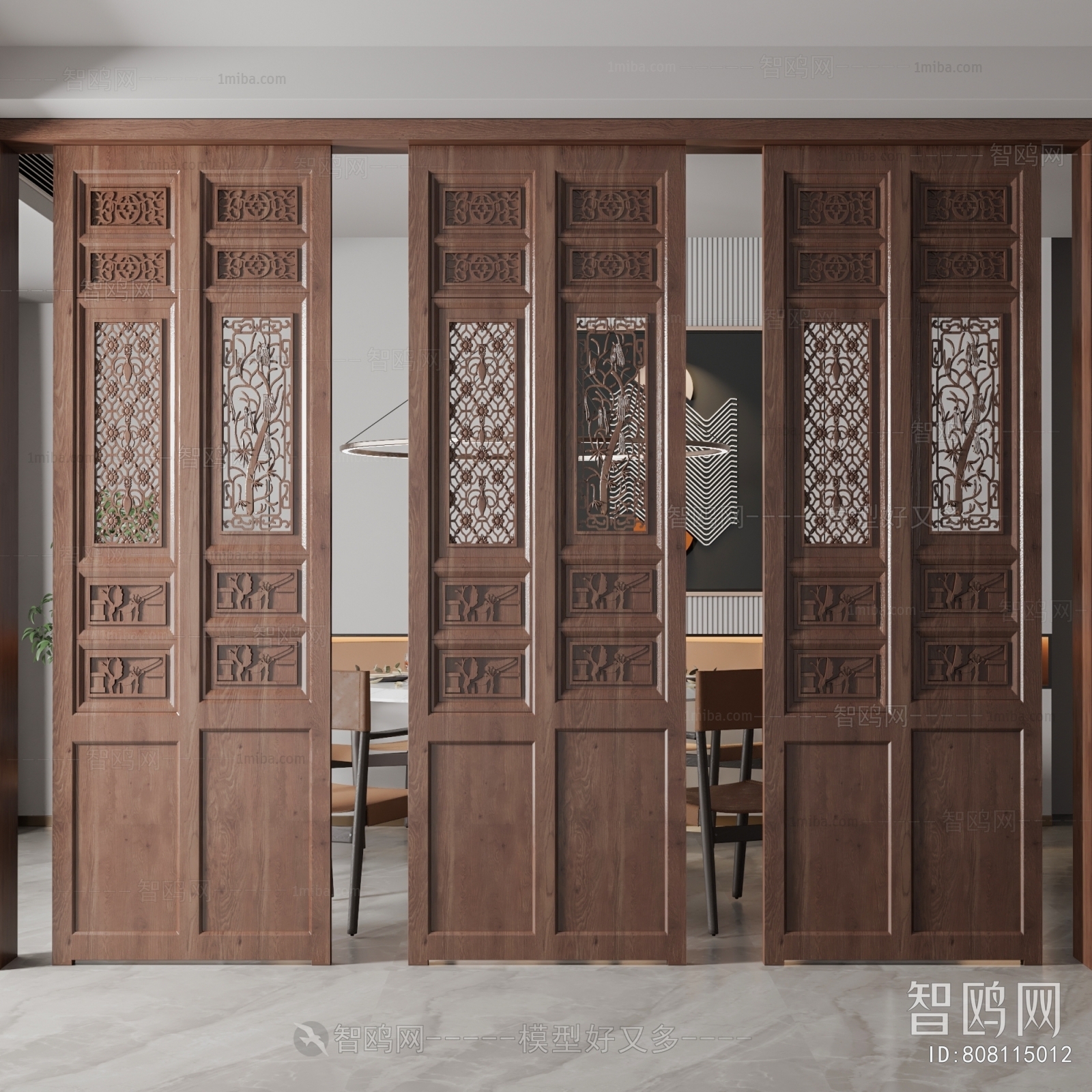 New Chinese Style Wooden Screen Partition