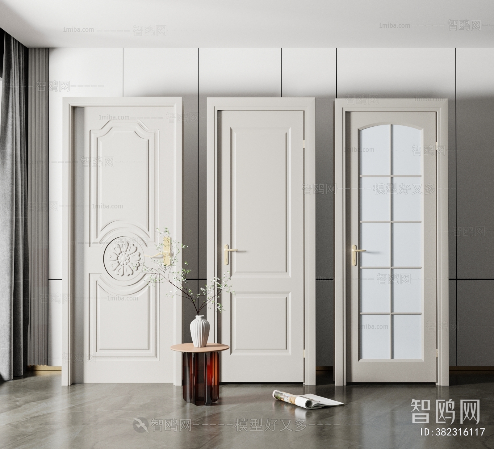 Simple European Style Single Door