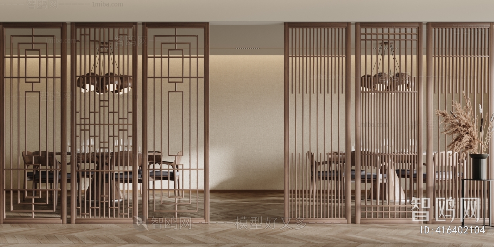 New Chinese Style Wooden Screen Partition