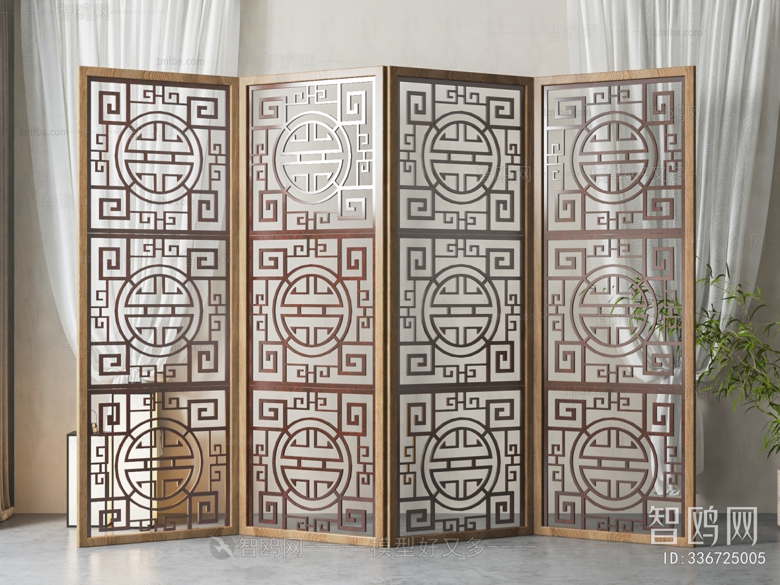 New Chinese Style Metal Screen Partition