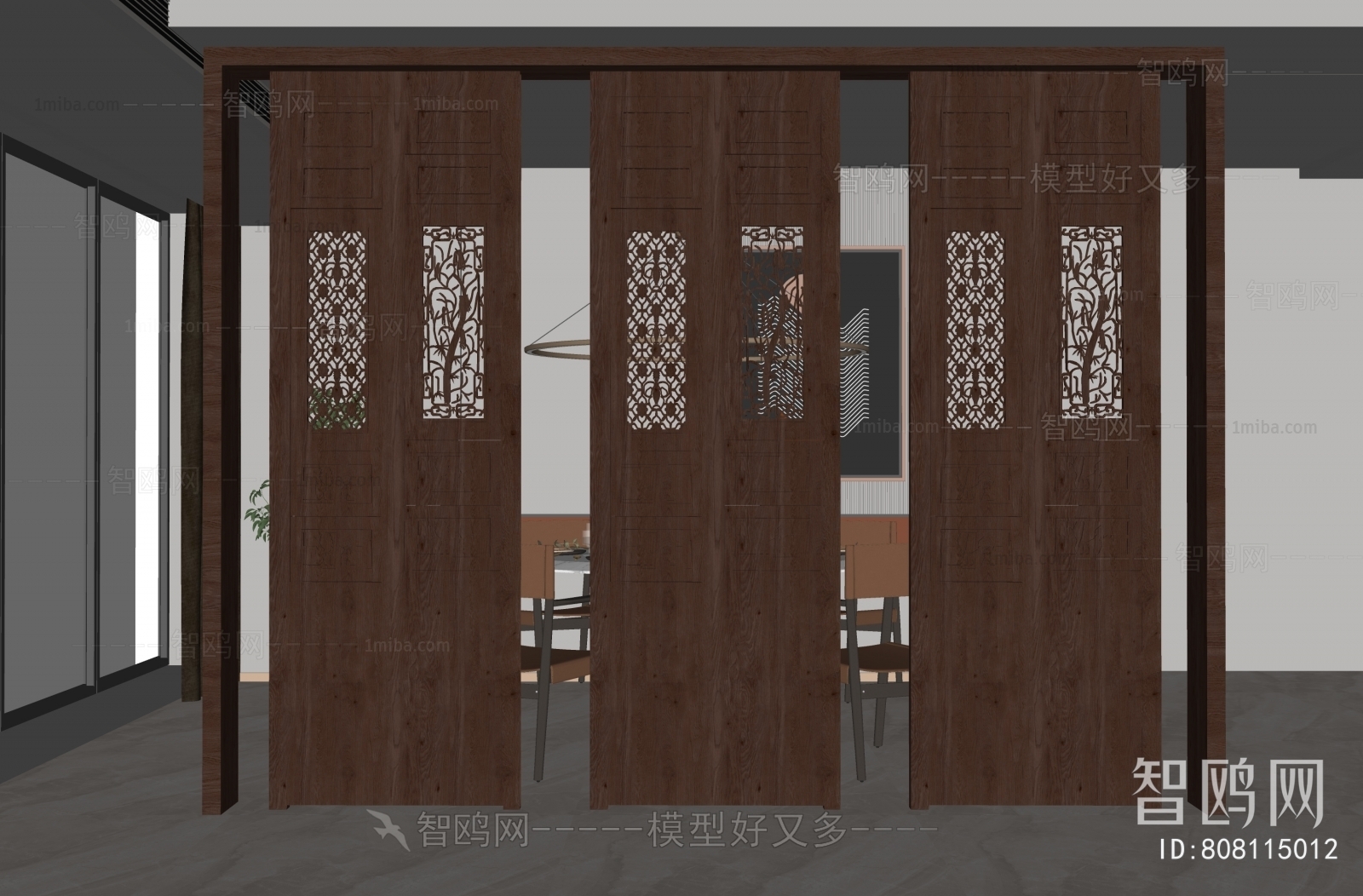 New Chinese Style Wooden Screen Partition