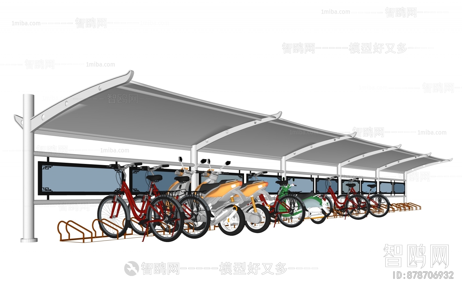 现代自行车停车棚
