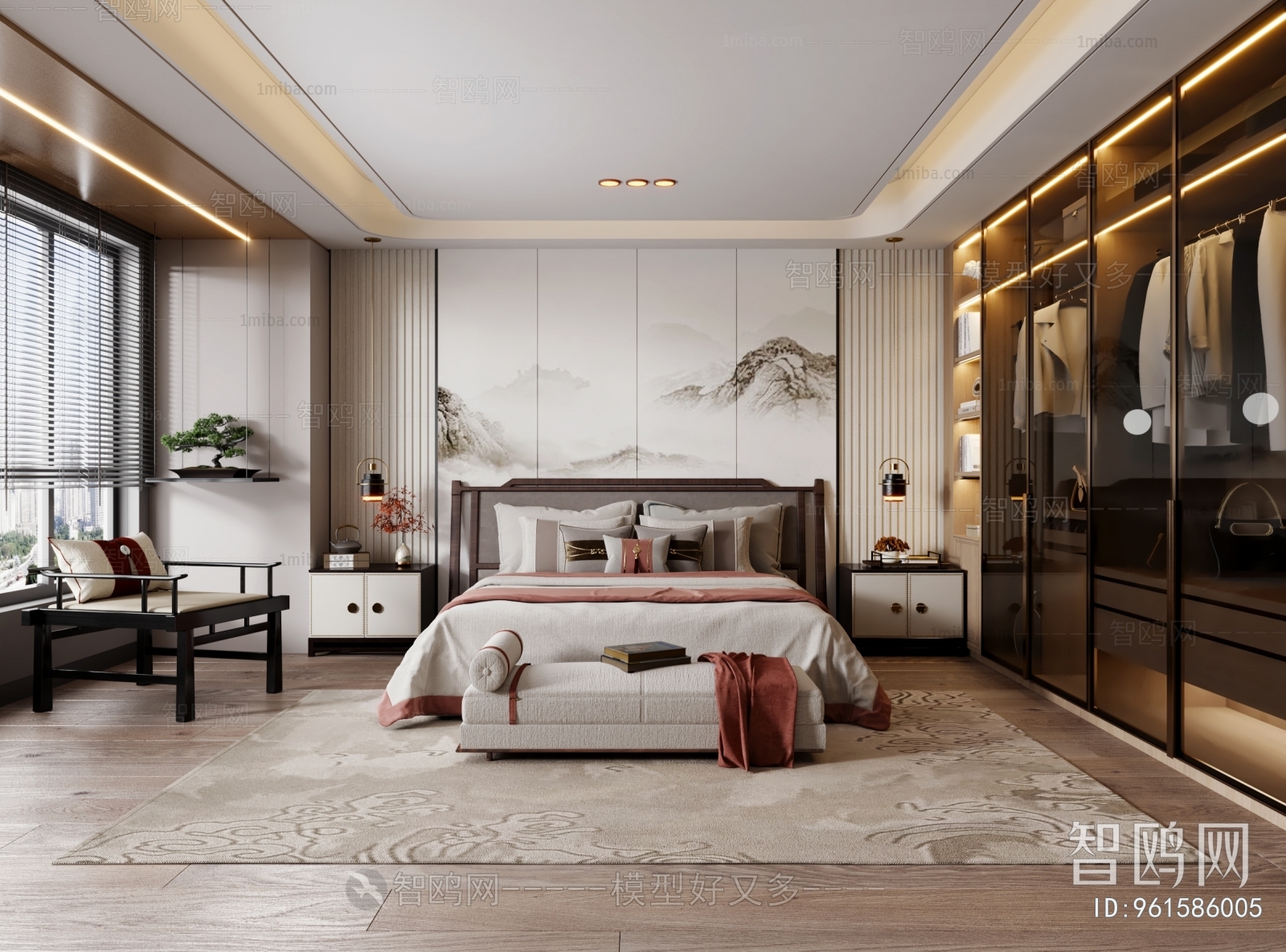 New Chinese Style Bedroom