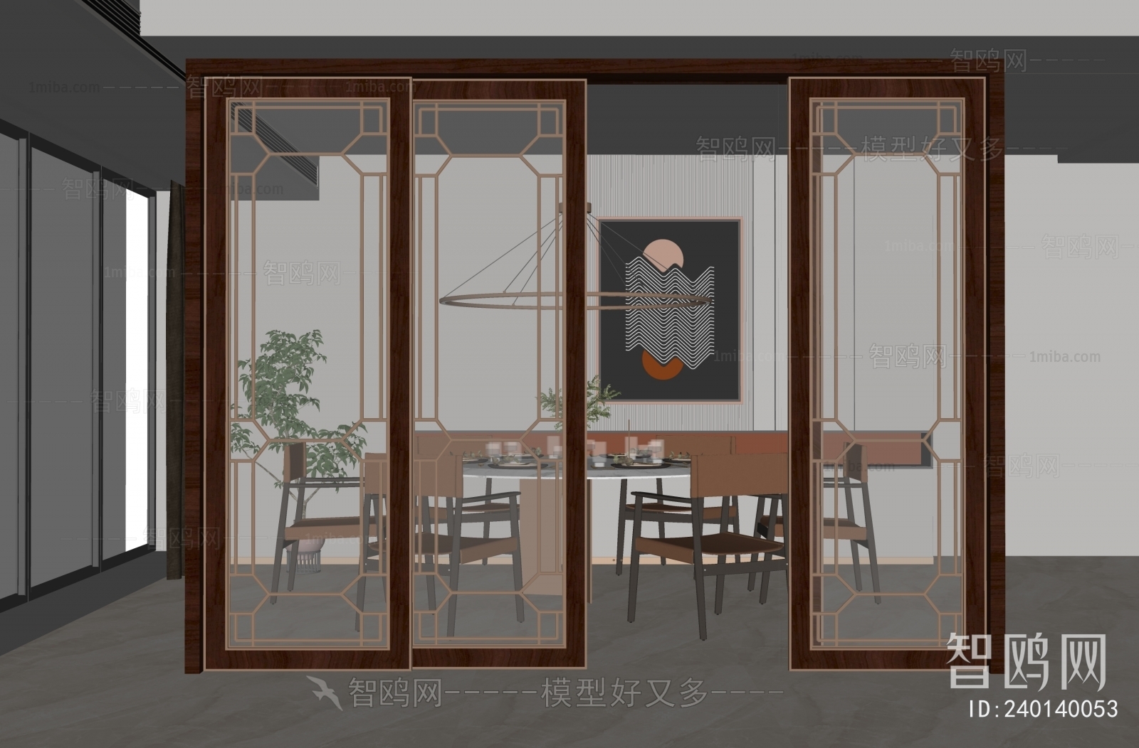 New Chinese Style Sliding Door