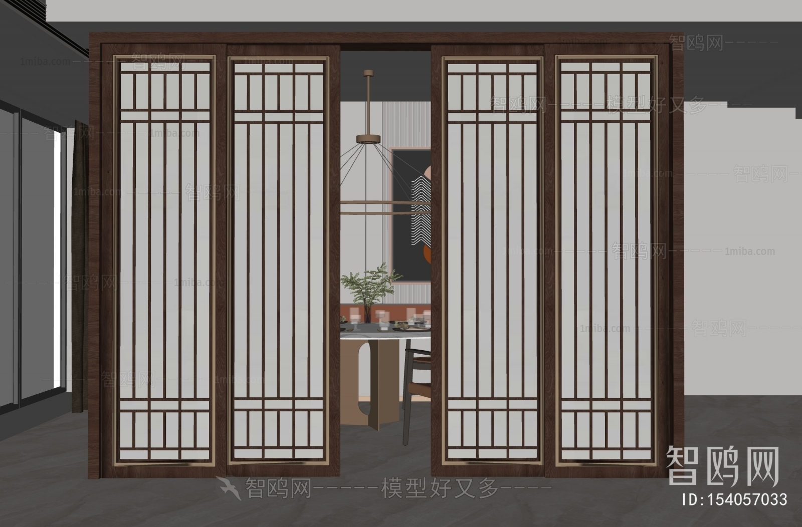 New Chinese Style Sliding Door