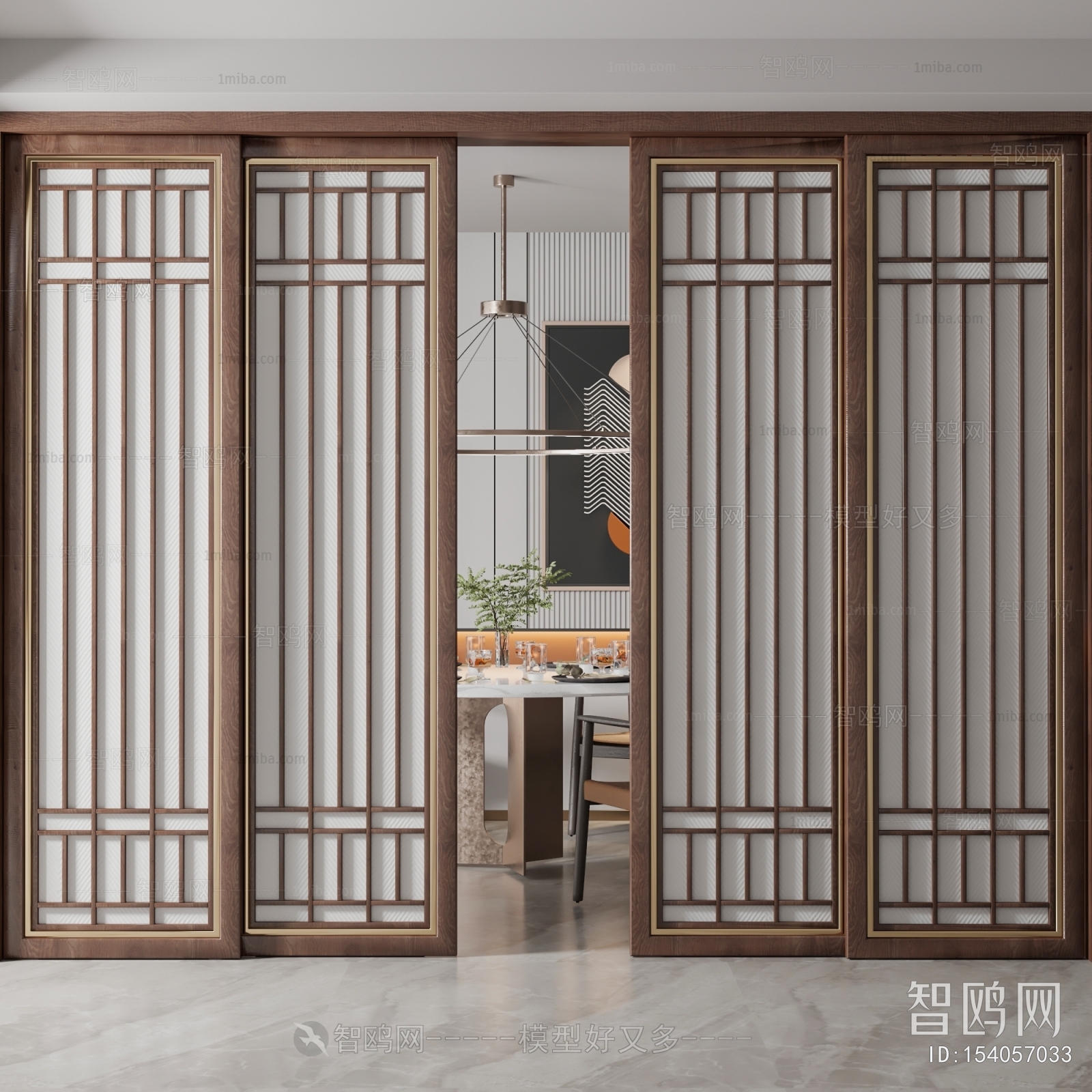 New Chinese Style Sliding Door