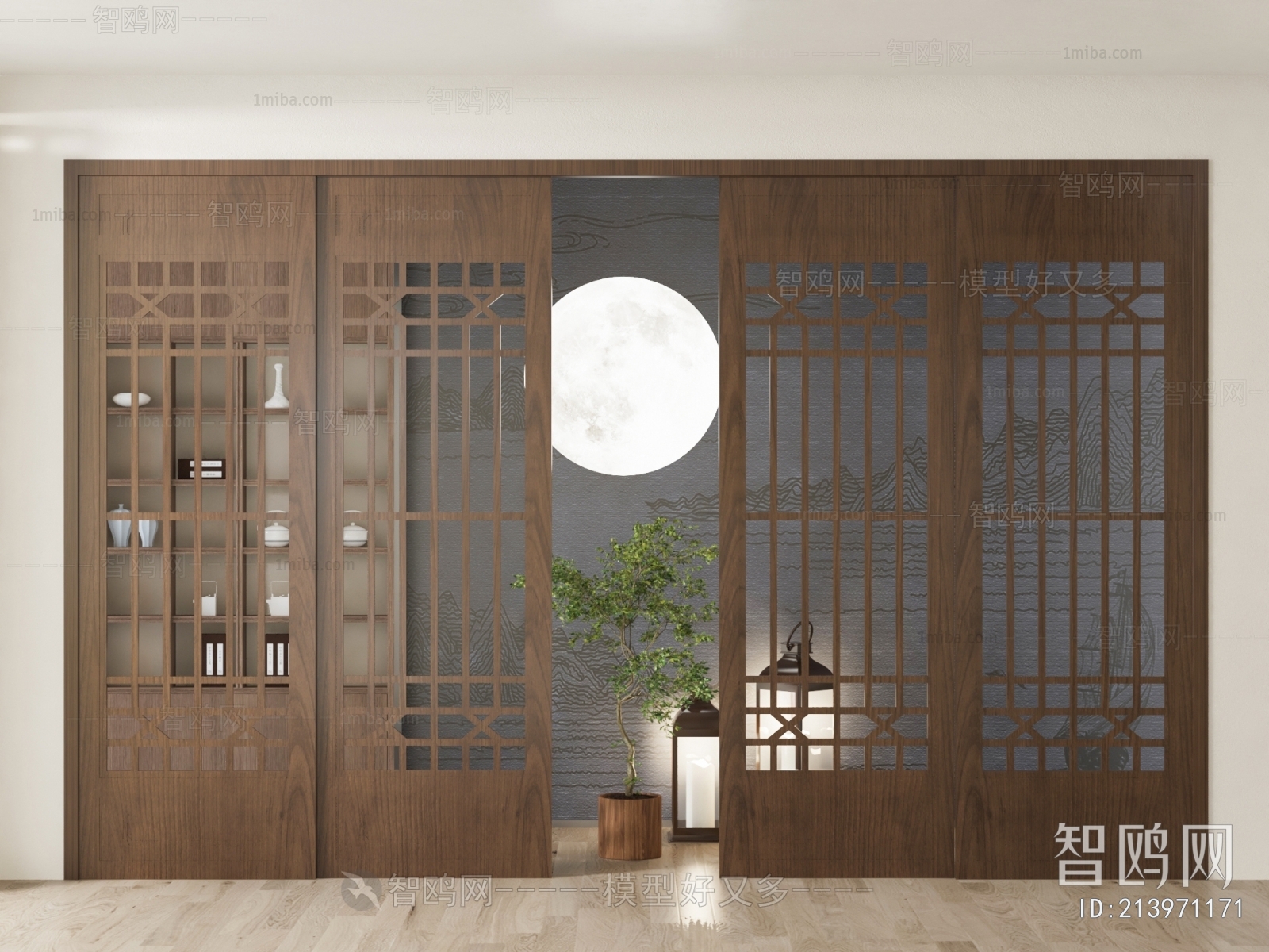 New Chinese Style Sliding Door