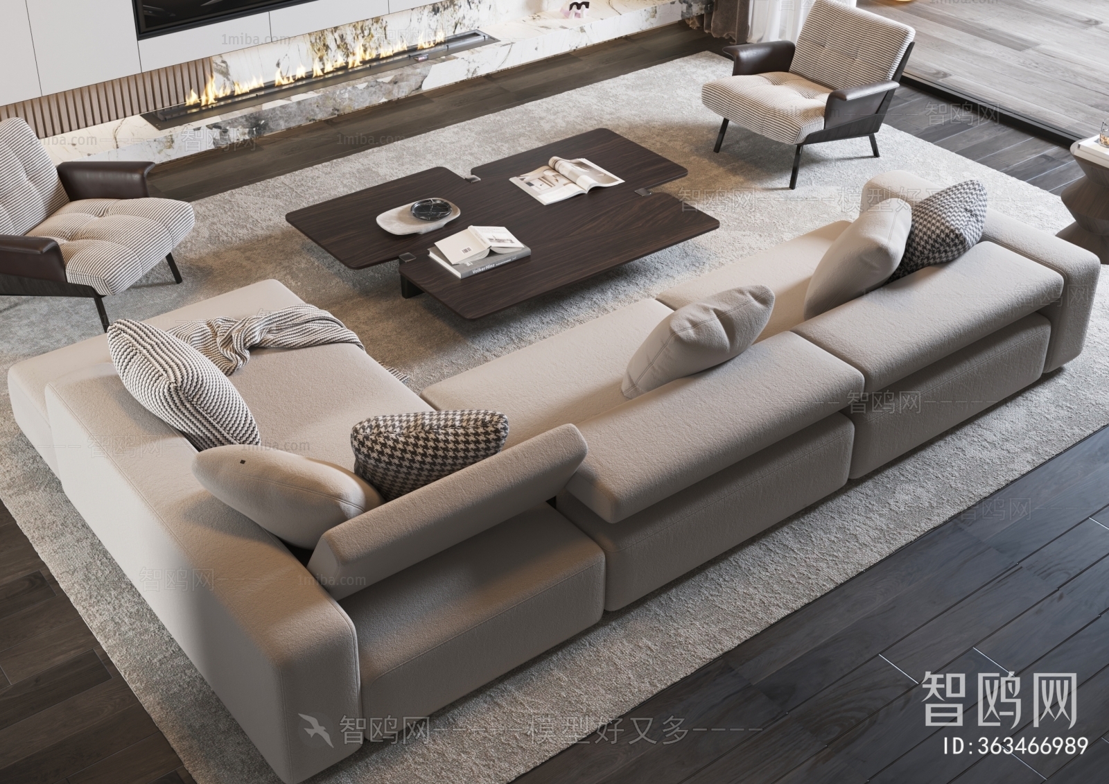 Minotti 现代沙发茶几组合