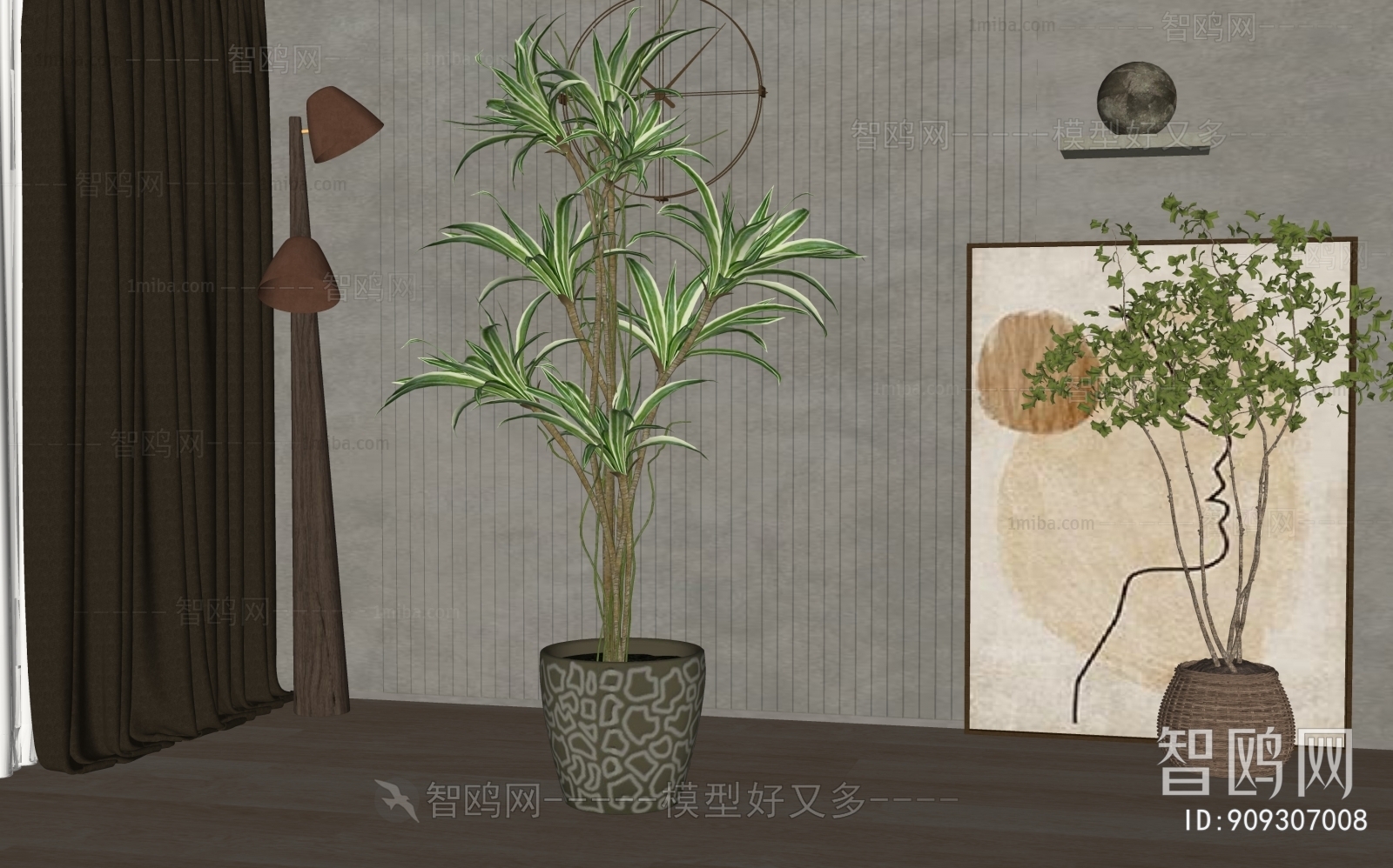 Modern Ground Green Plant Potted Plants