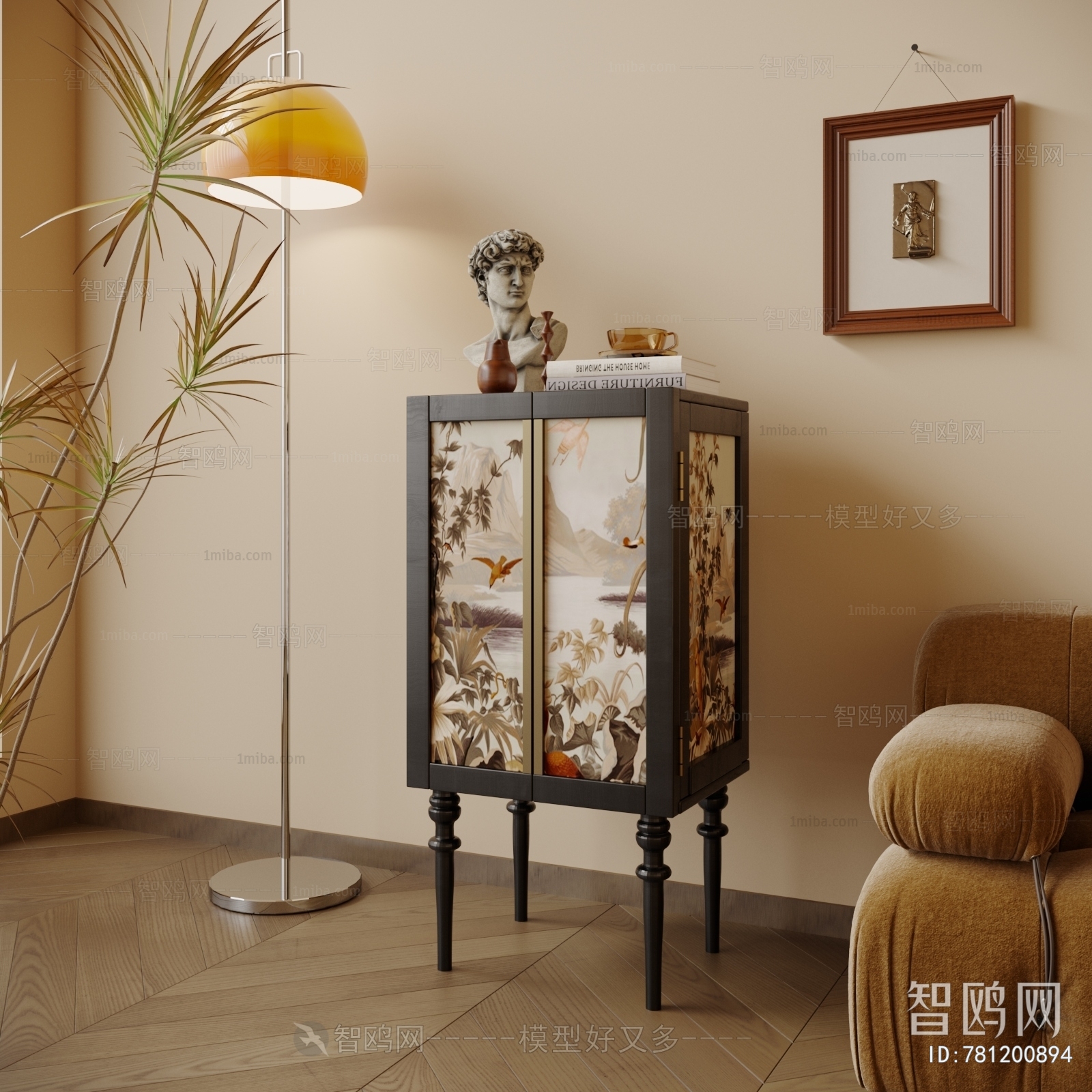 Modern Wabi-sabi Style Decorative Cabinet