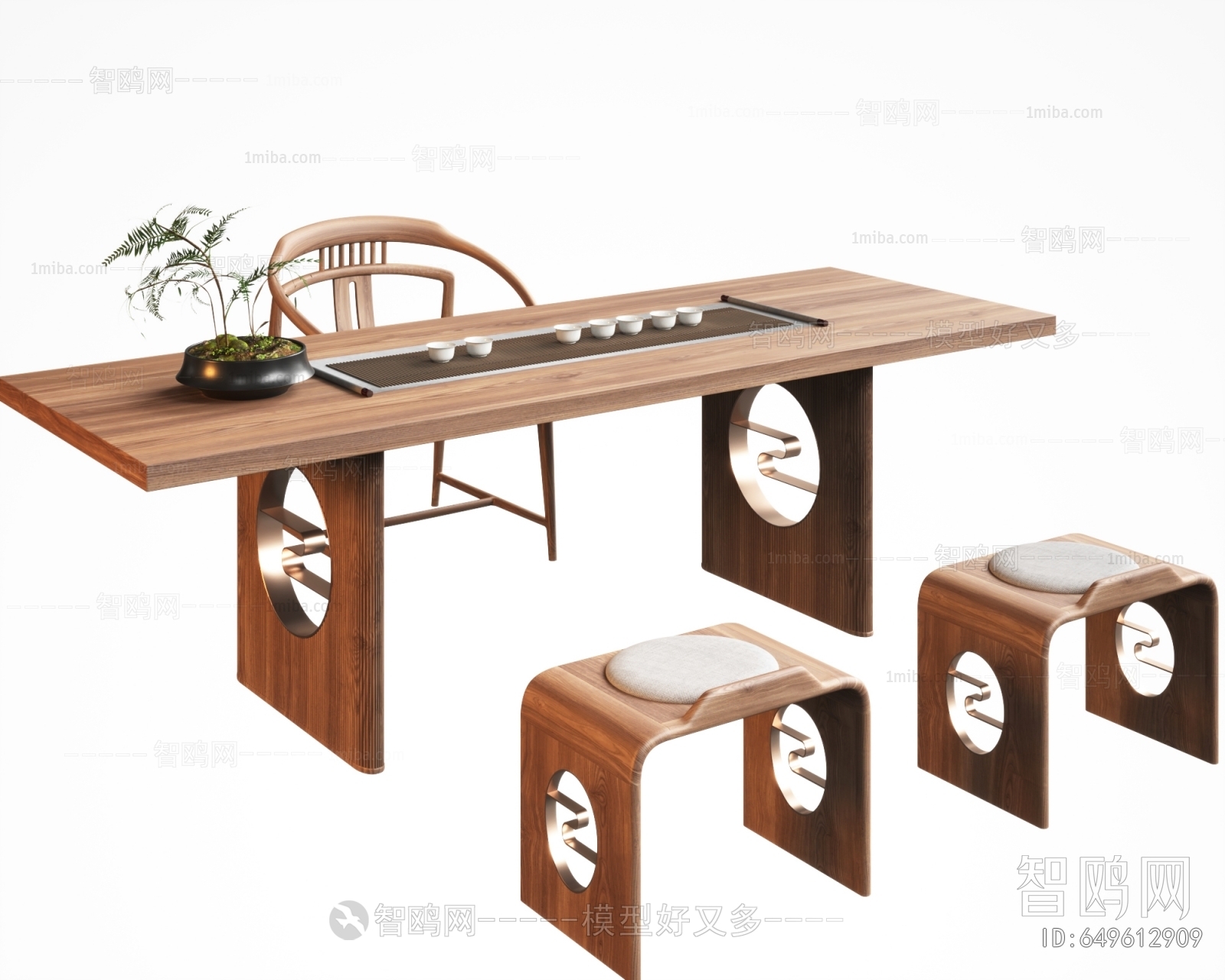 新中式茶桌椅凳组合