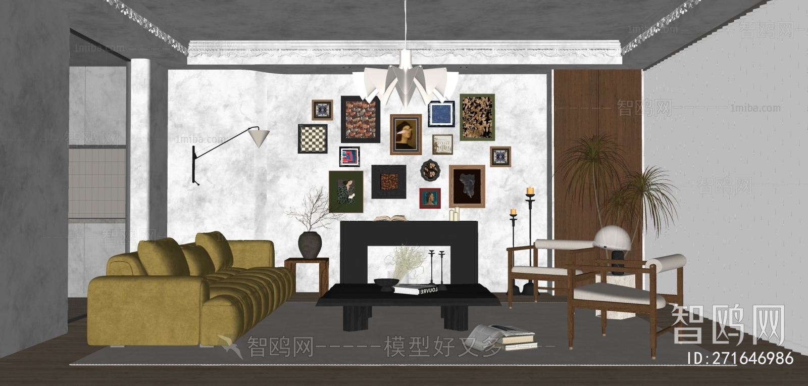 Modern Wabi-sabi Style A Living Room