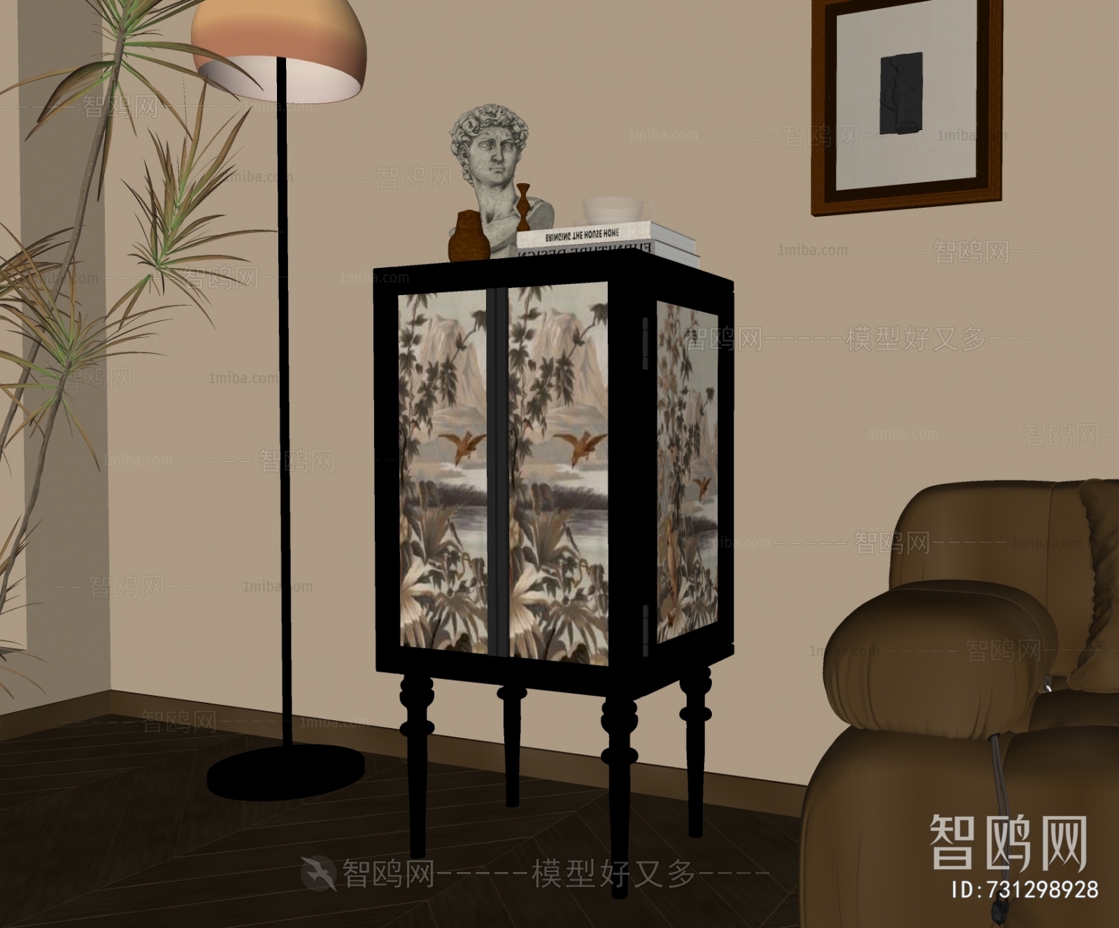 Modern Wabi-sabi Style Decorative Cabinet