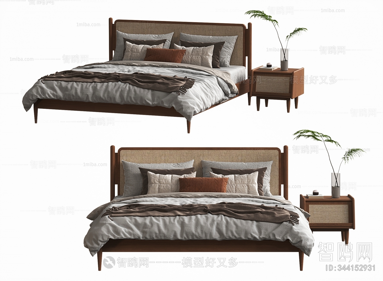 Wabi-sabi Style Double Bed