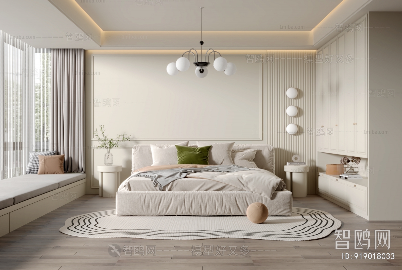 Simple European Style Bedroom