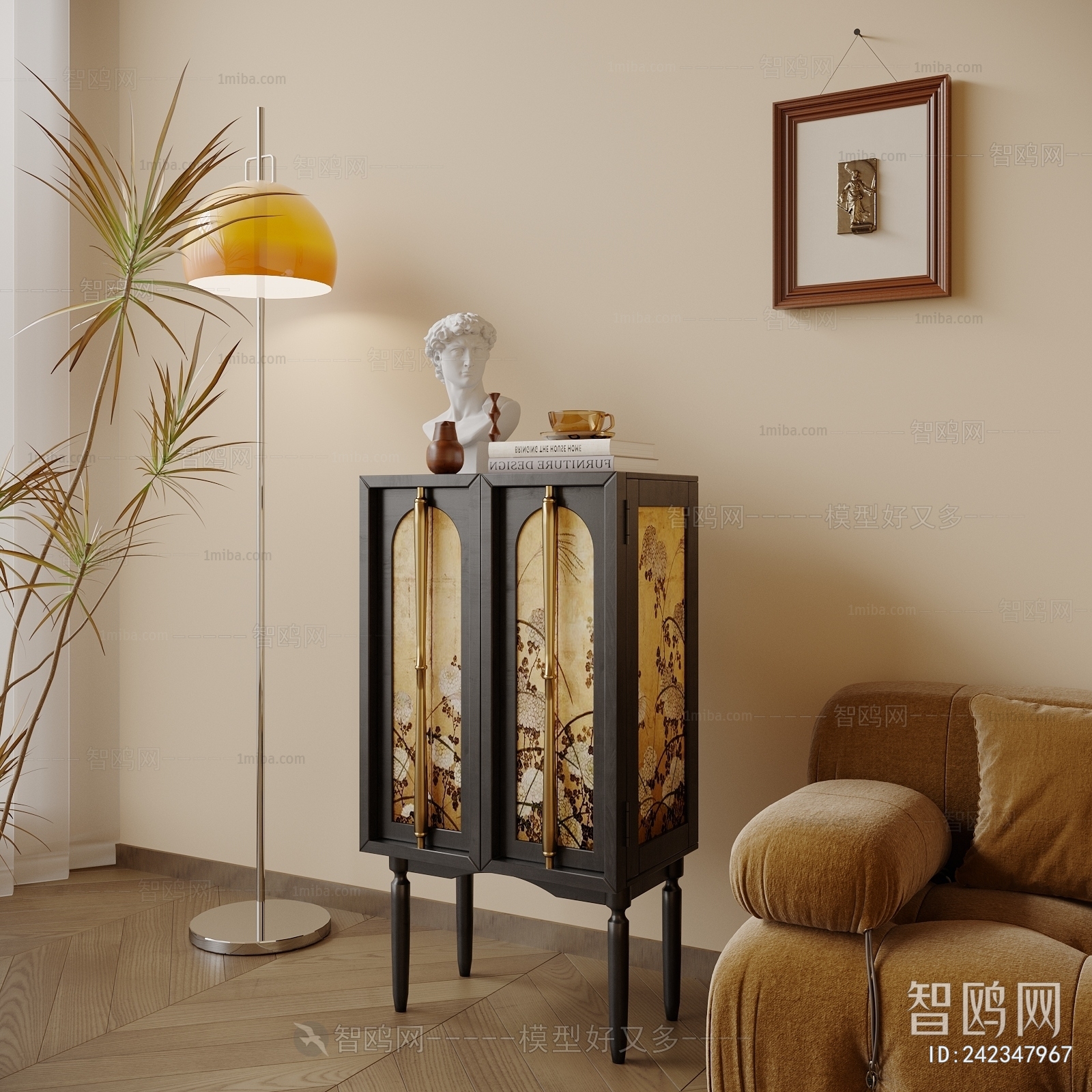 Modern Wabi-sabi Style Decorative Cabinet