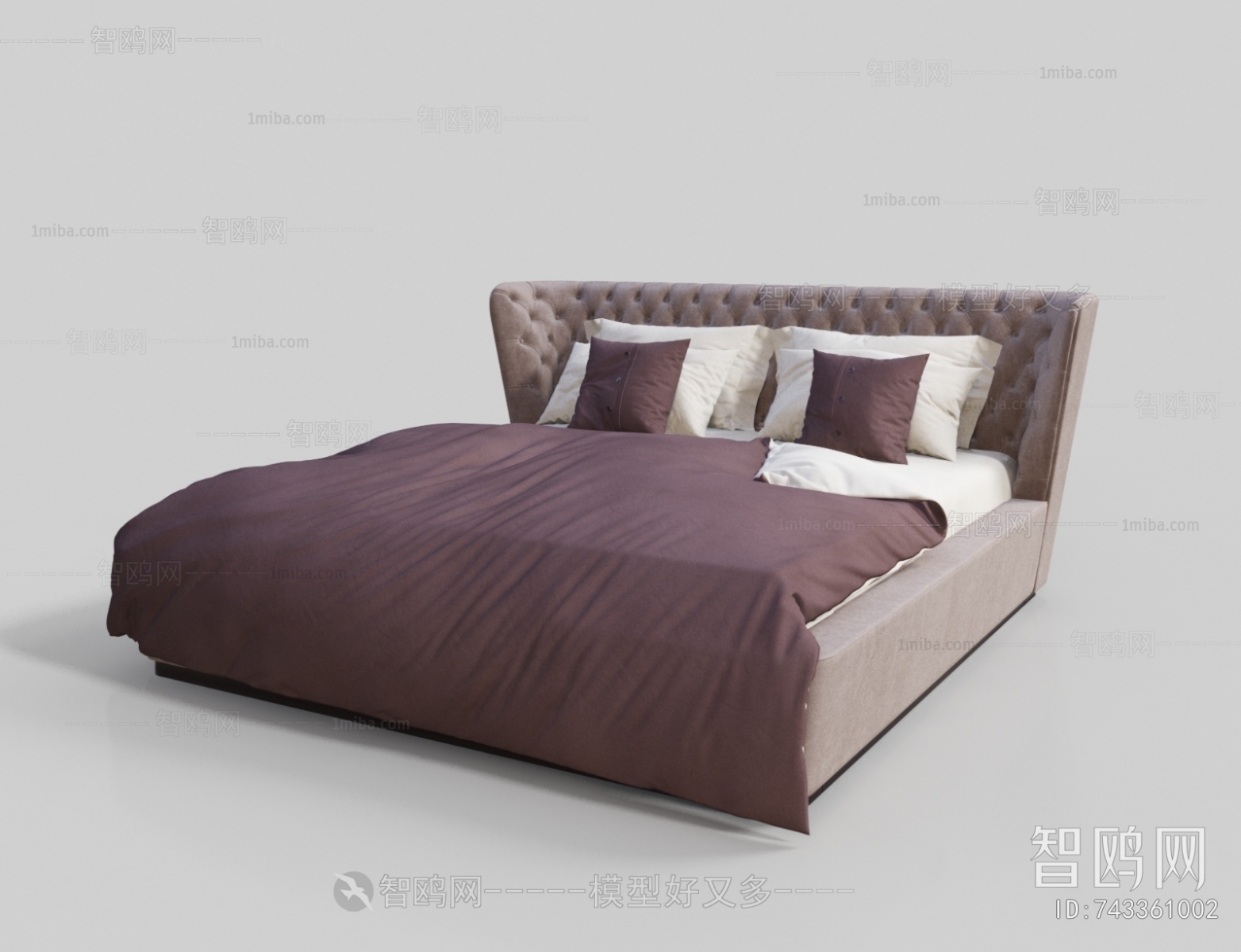 Simple European Style Double Bed