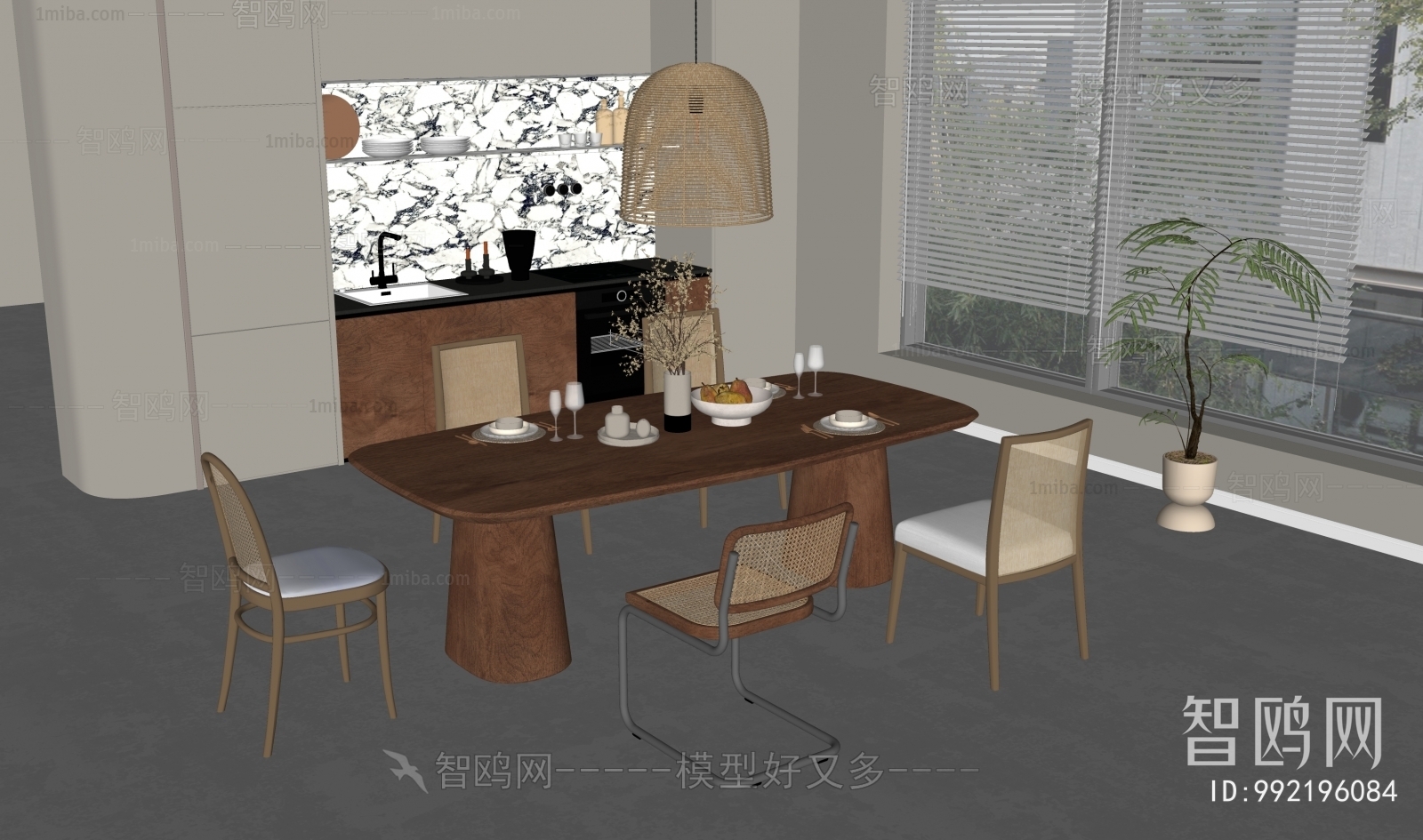 Wabi-sabi Style Dining Table And Chairs