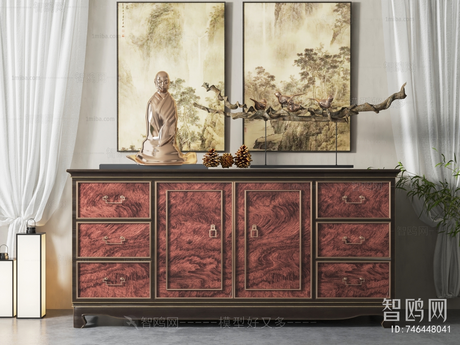 Chinese Style Entrance Cabinet