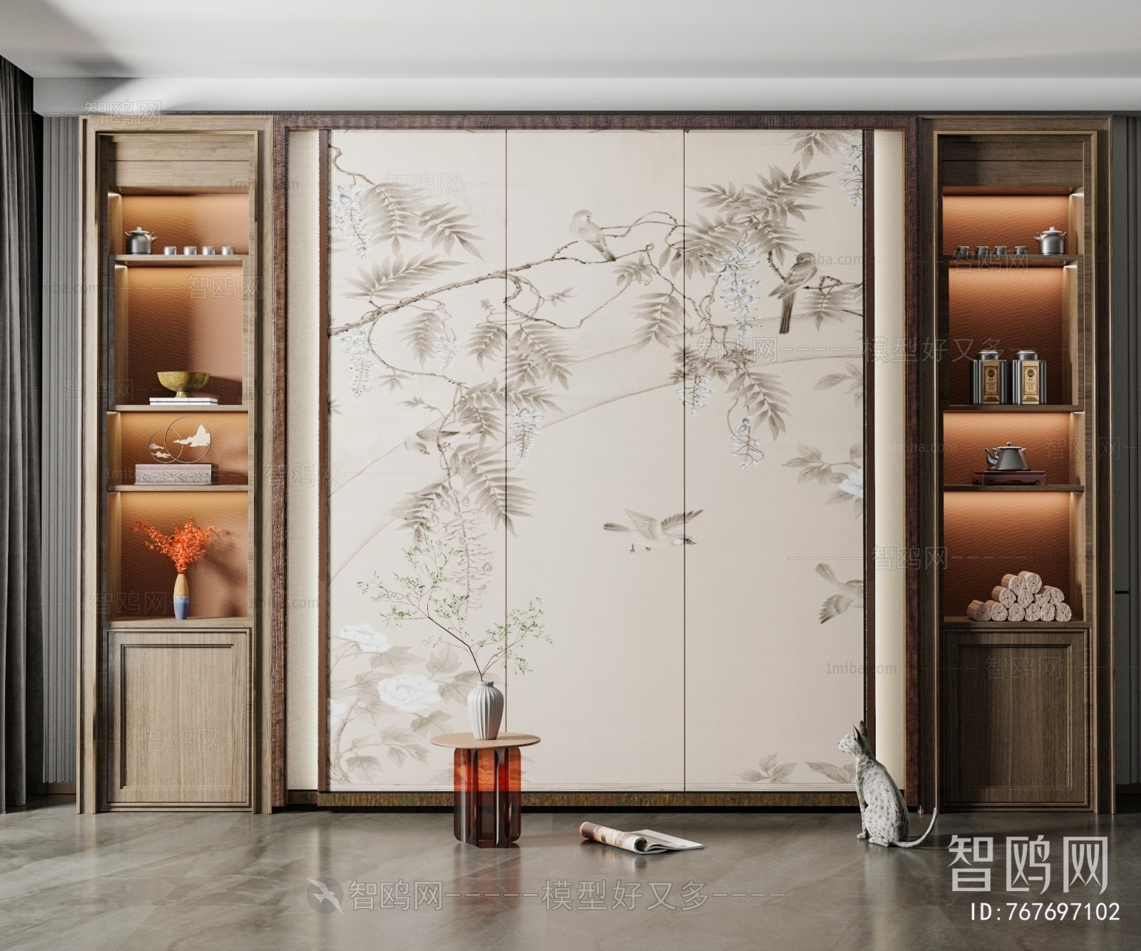 New Chinese Style Decorative Cabinet