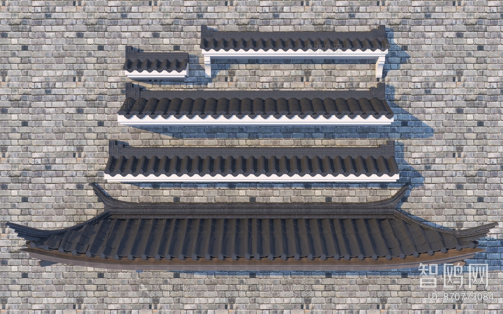 中式古建屋檐组合