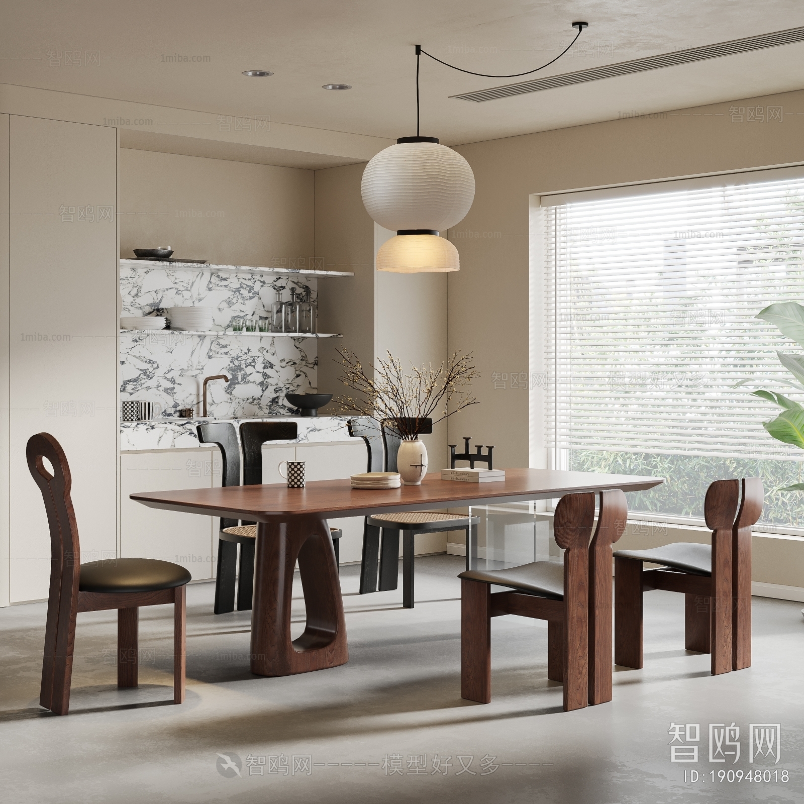 Wabi-sabi Style Dining Room