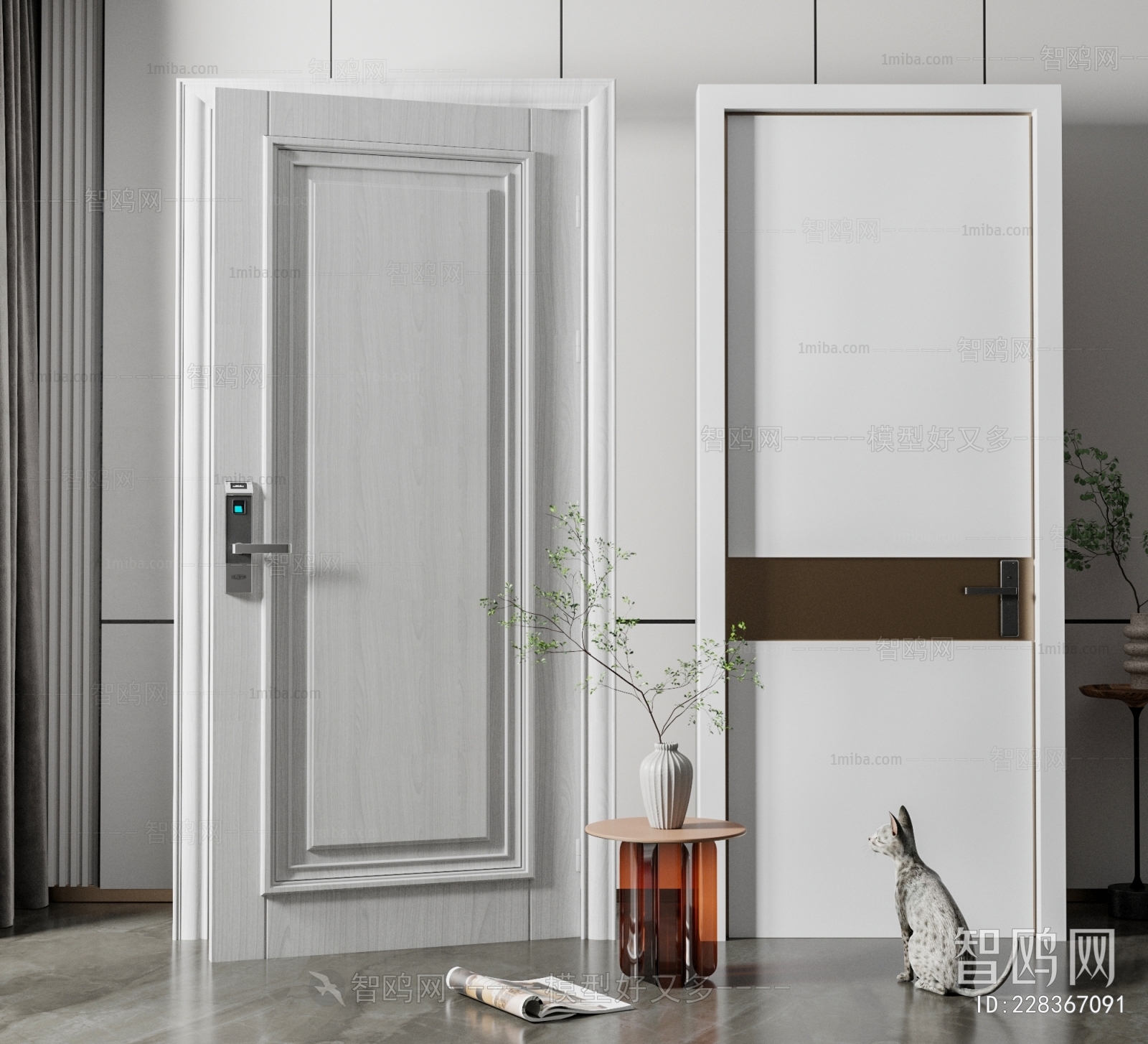 Simple European Style Single Door