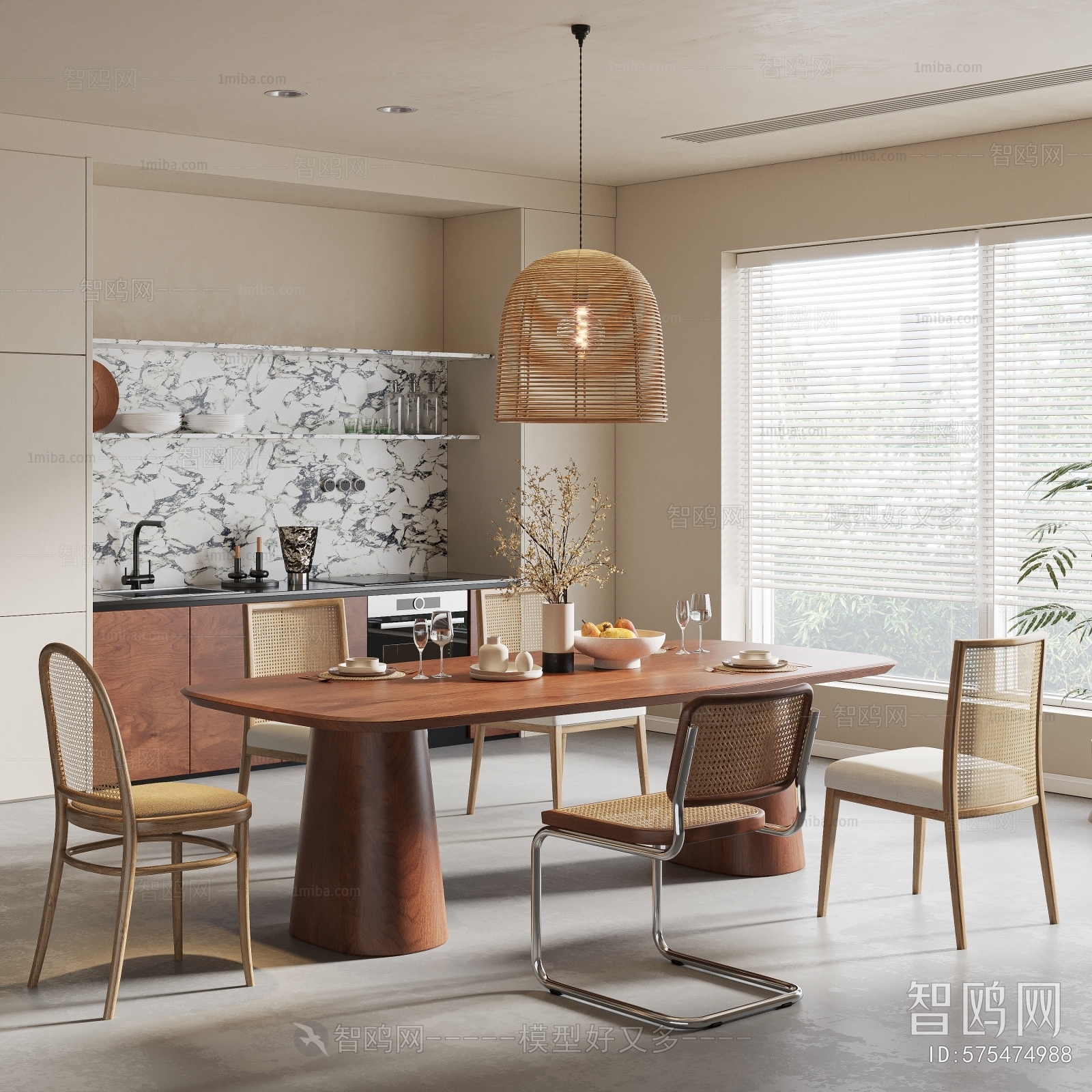 Wabi-sabi Style Dining Room