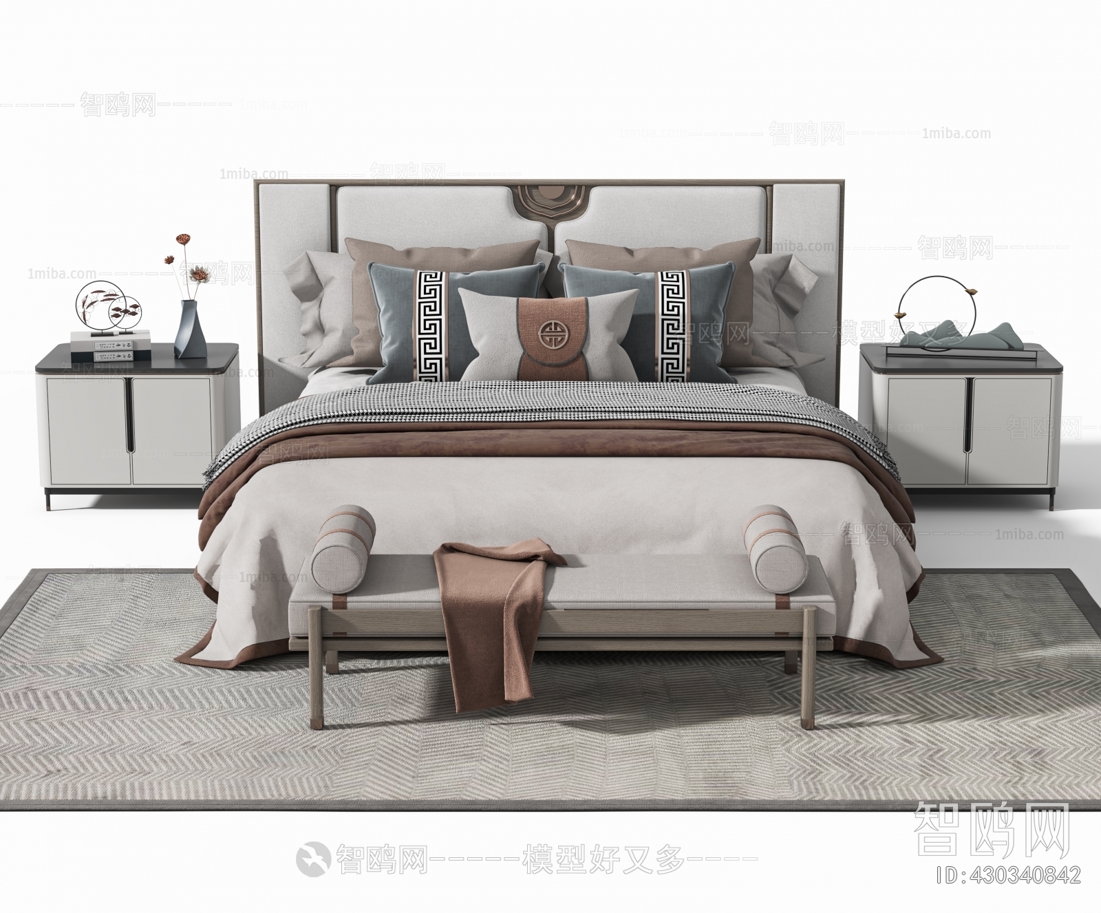 New Chinese Style Double Bed