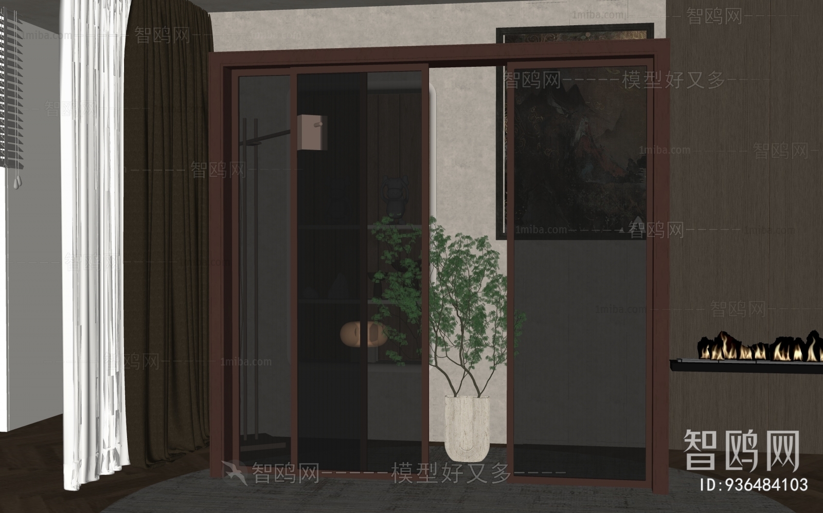 New Chinese Style Sliding Door