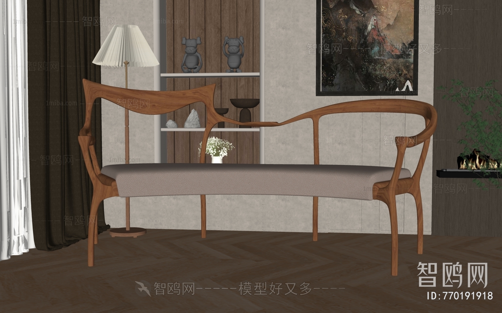 新中式弧形沙发椅