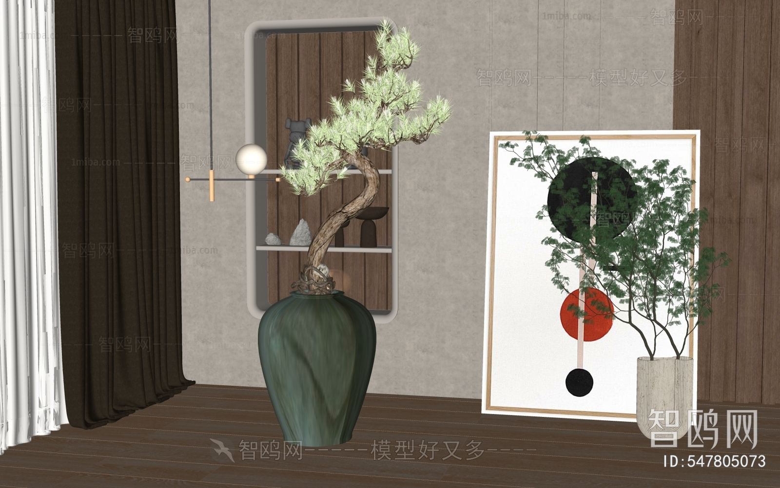 New Chinese Style Potted Green Plant