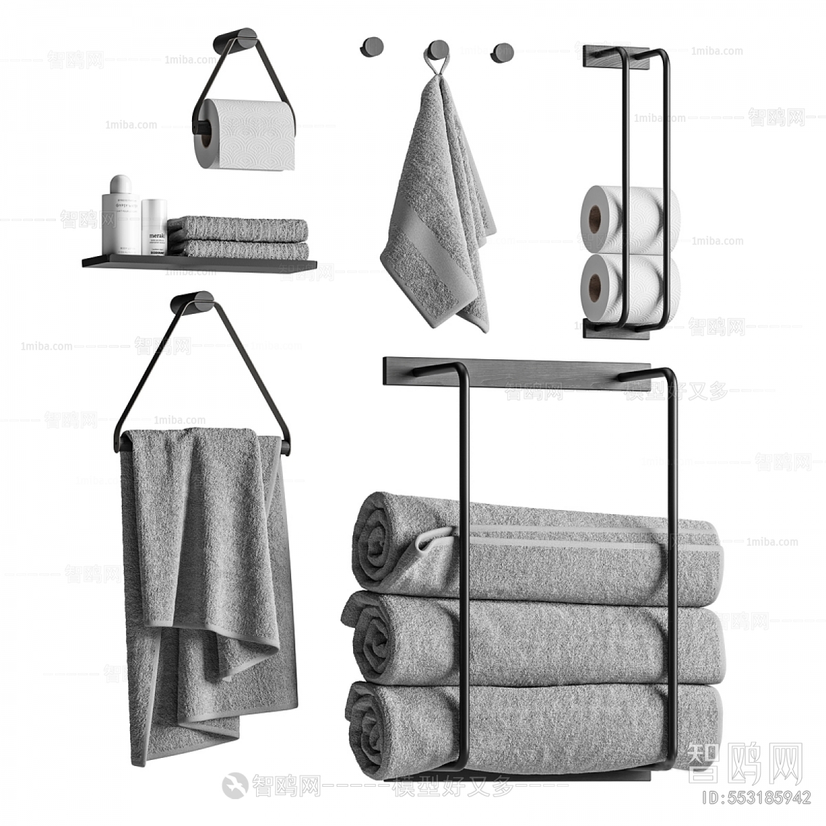 现代毛巾 卫浴架
