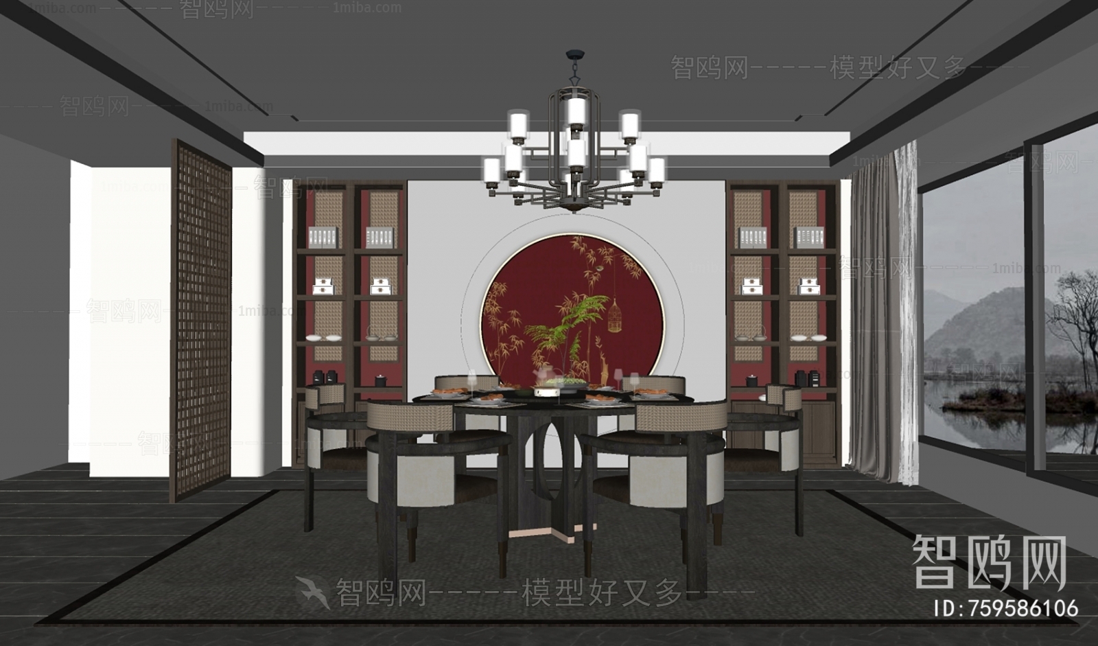 New Chinese Style Dining Room