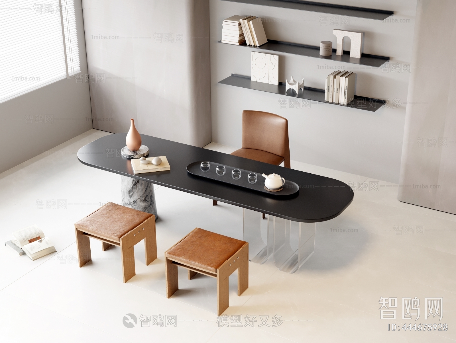 现代茶桌椅凳组合