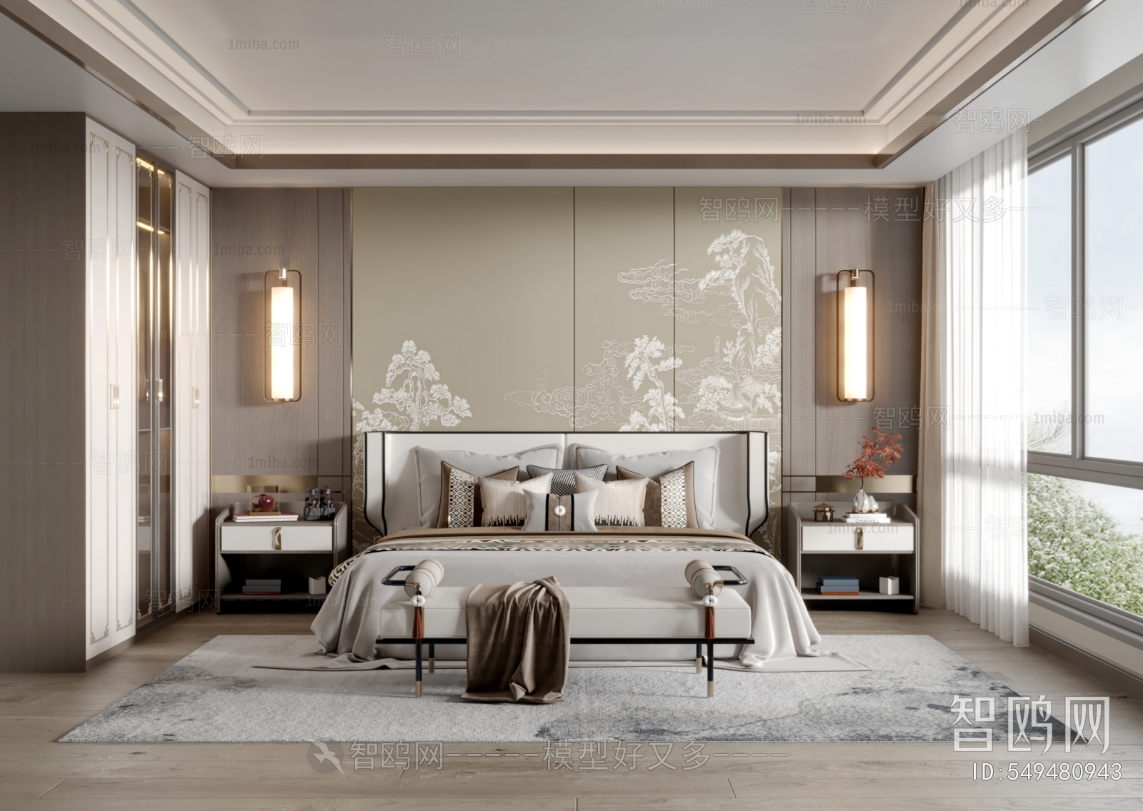 New Chinese Style Bedroom