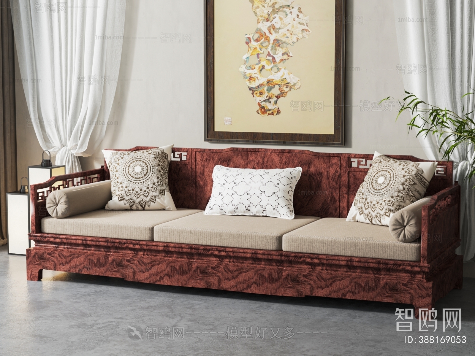 Chinese Style Three-seat Sofa