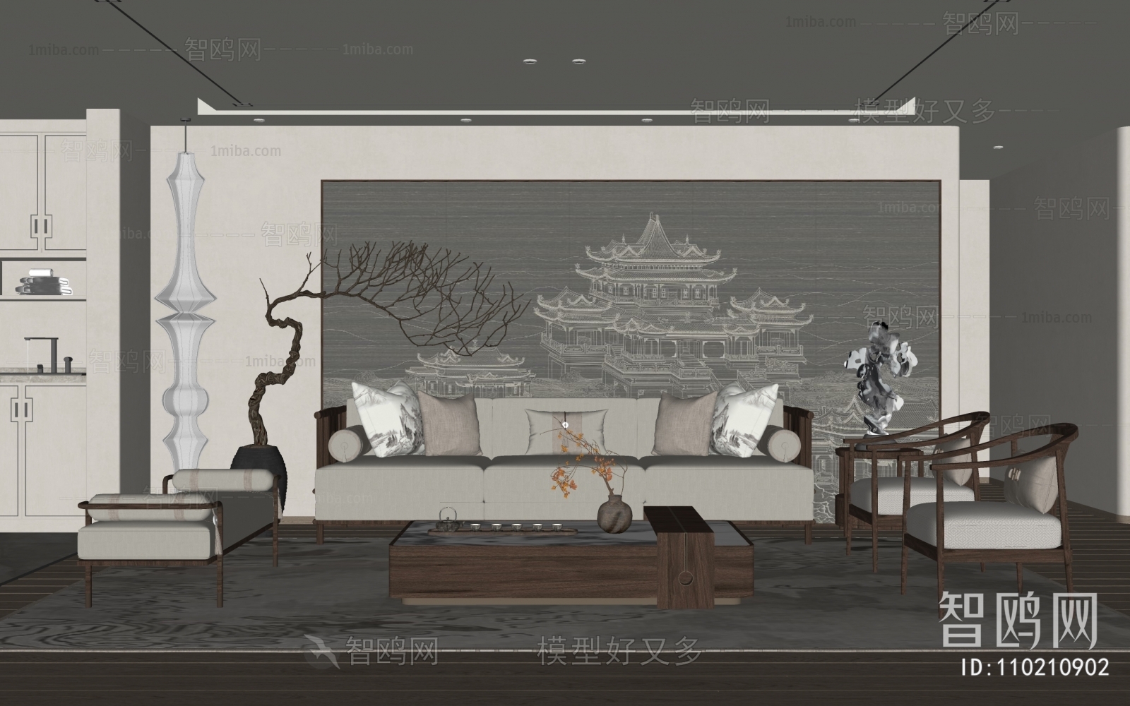 New Chinese Style A Living Room