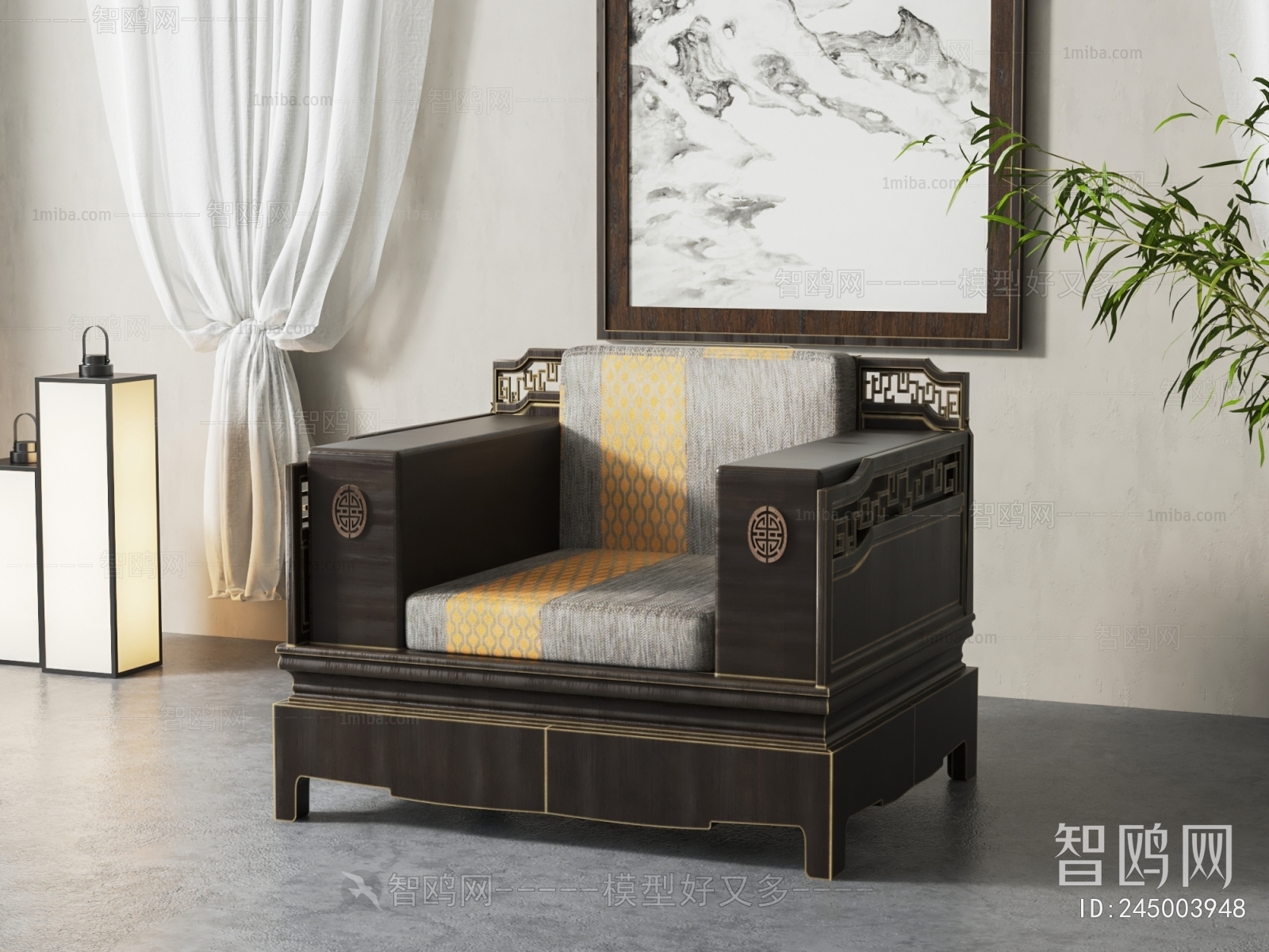 Chinese Style Single Sofa